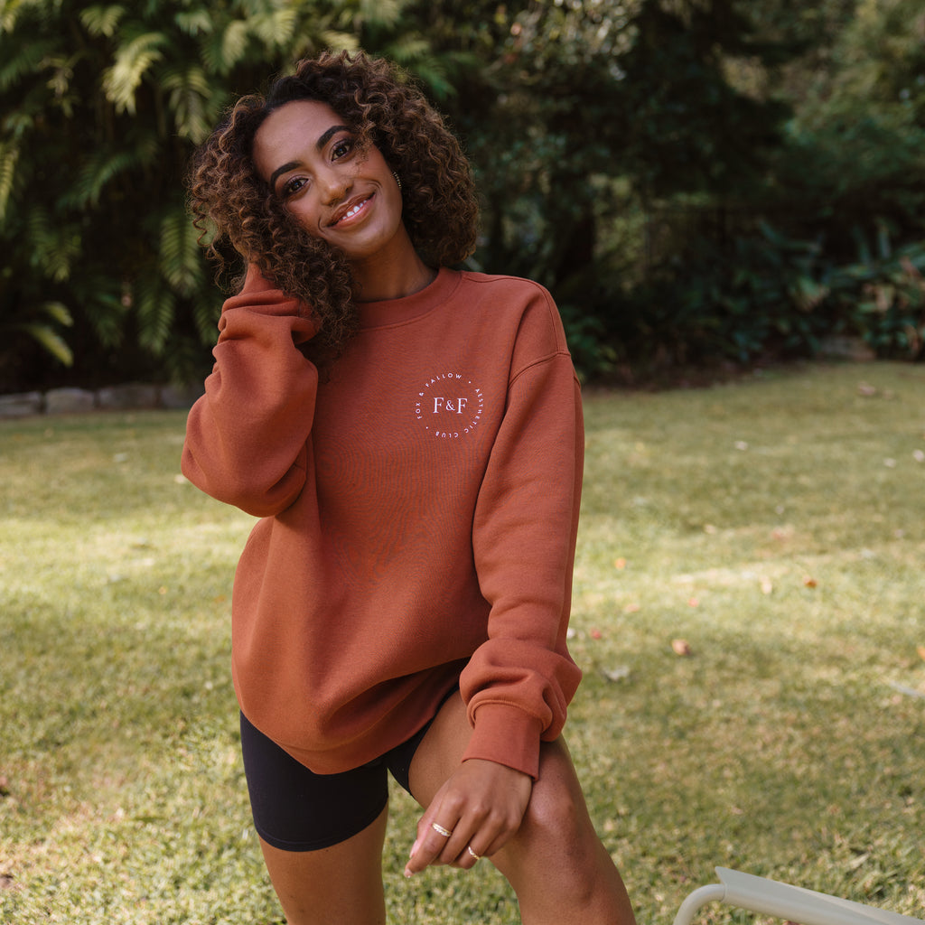F&F Aesthetic Club 'Form Over Function' Crew - Rust - Unisex