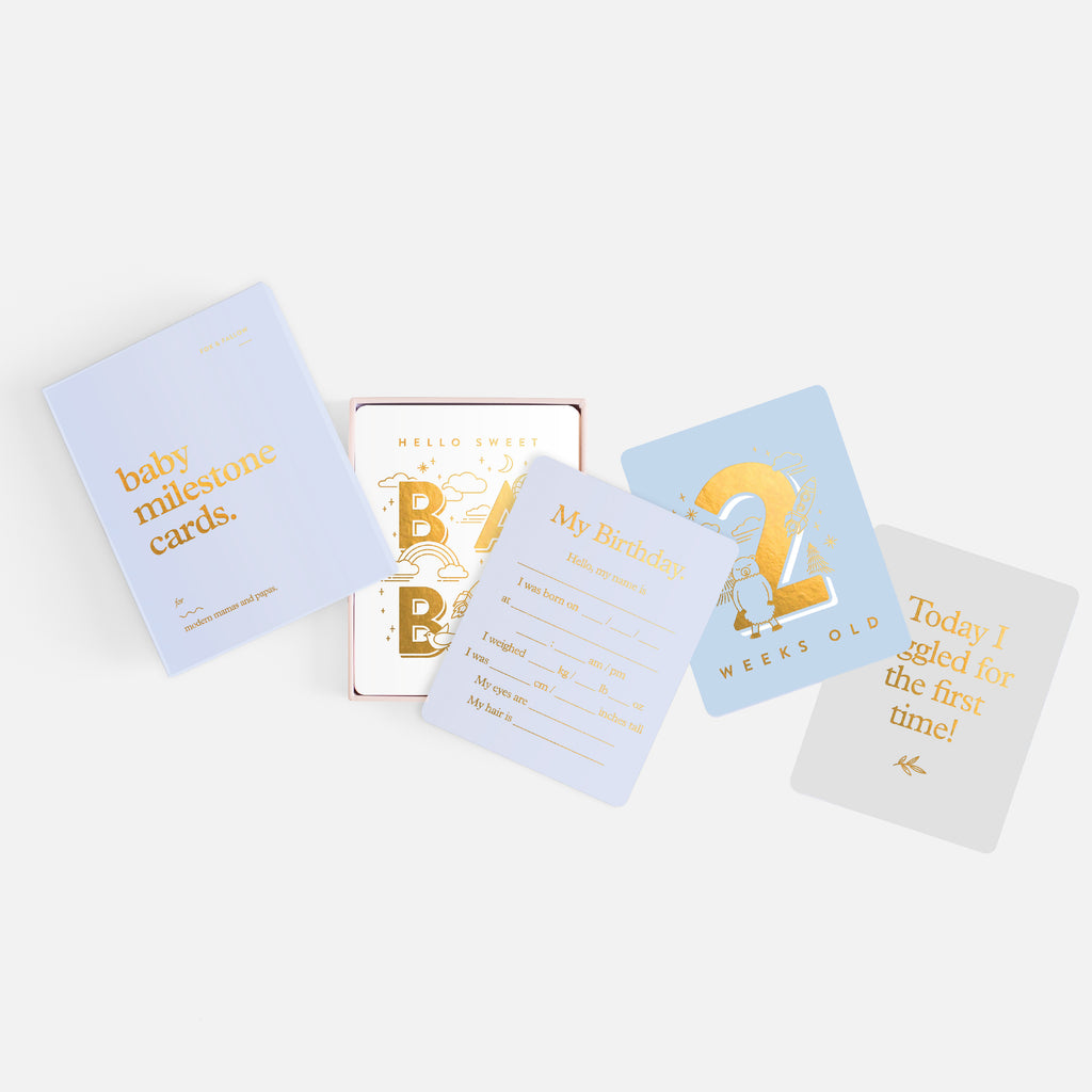 Baby Milestone Cards Powder Blue