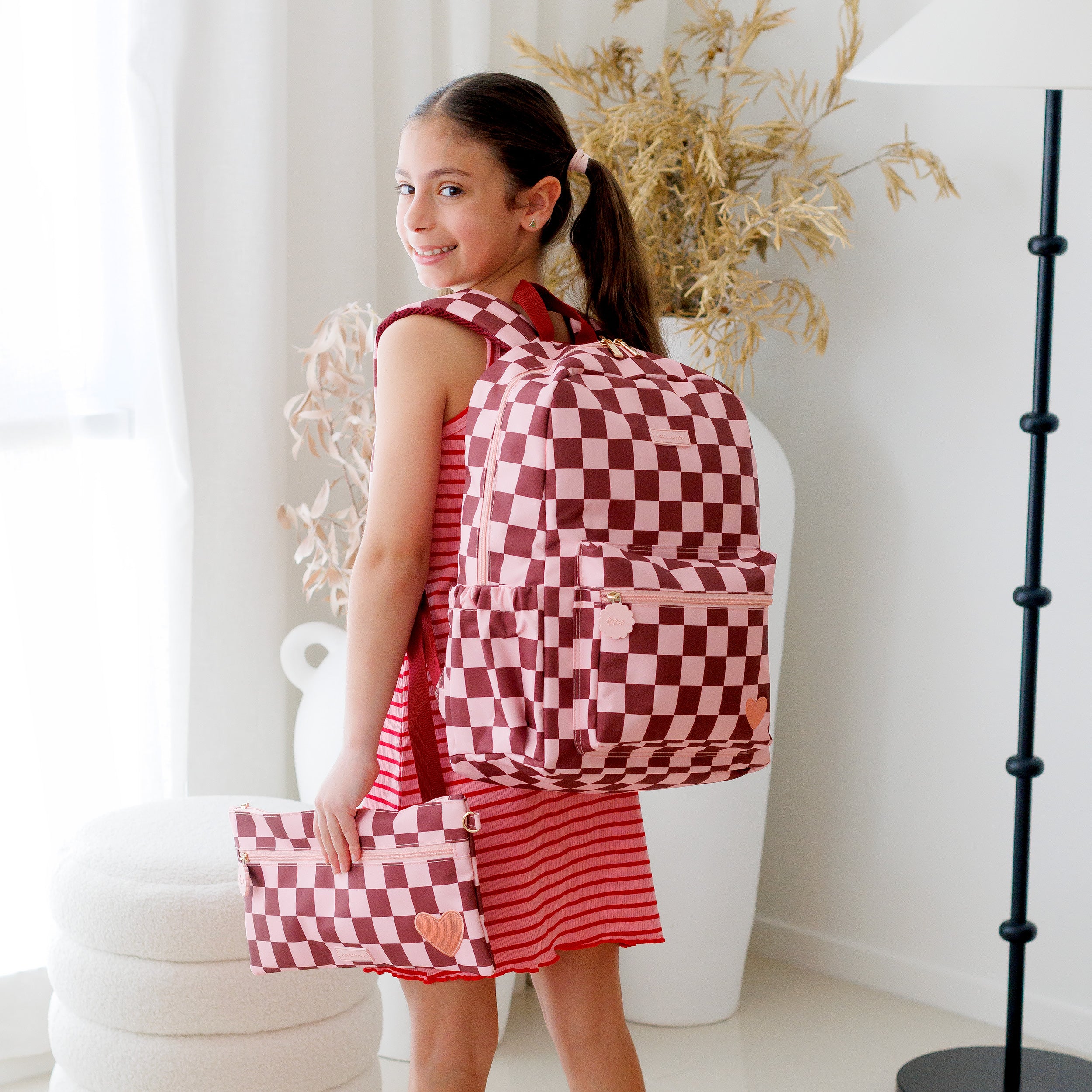 Cherry Check Backpack