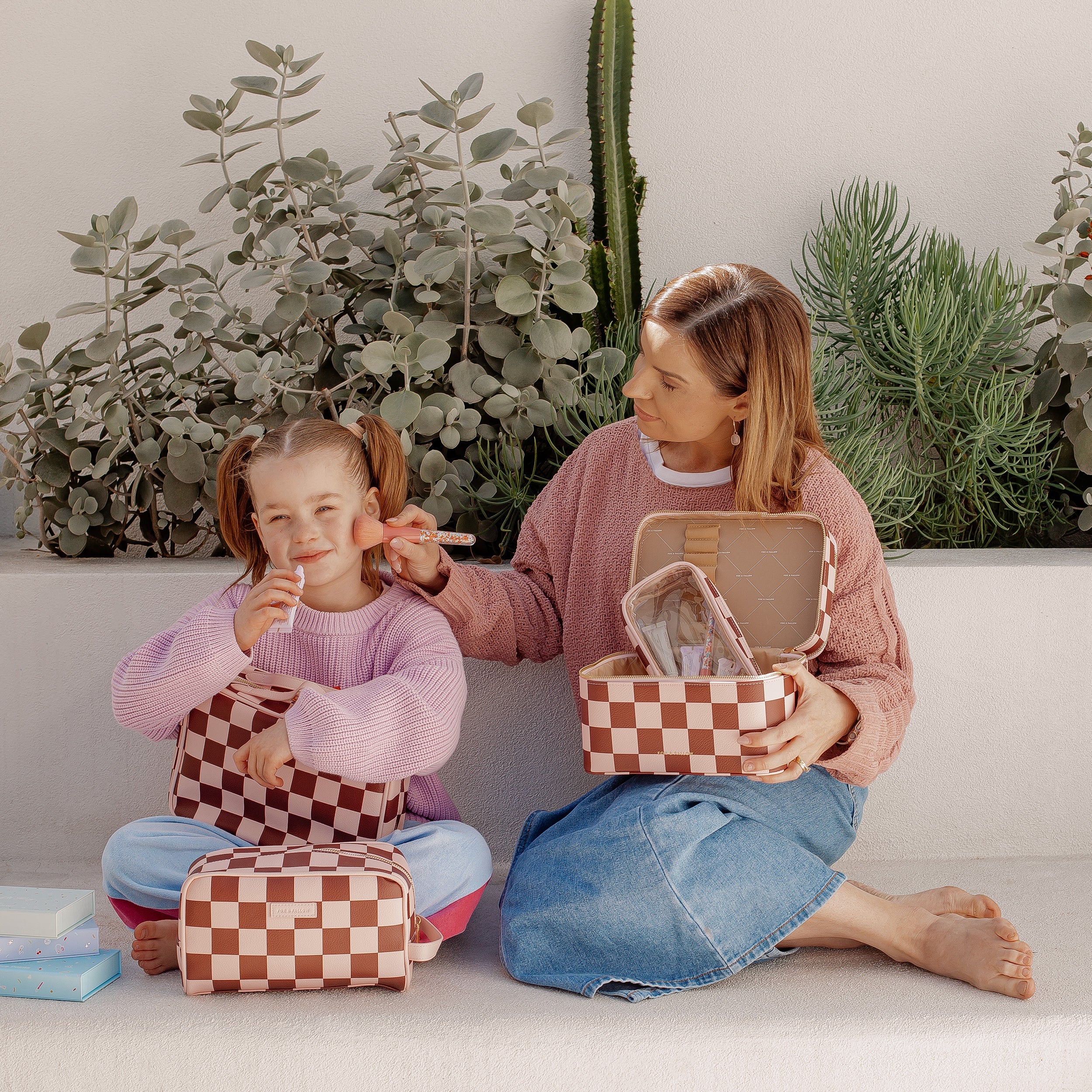 Cherry Check Wash Bag