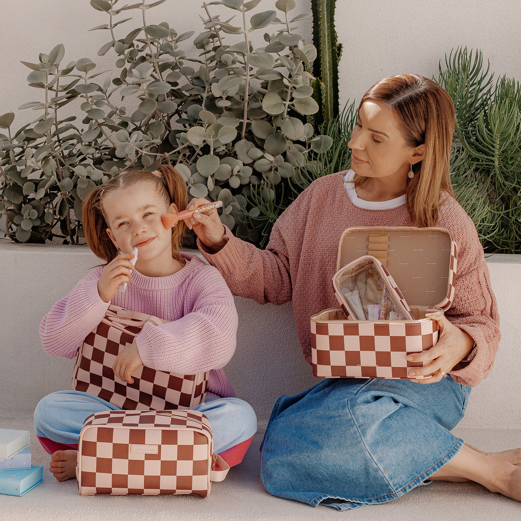 Cherry Check Vanity Case - 'The Classic'