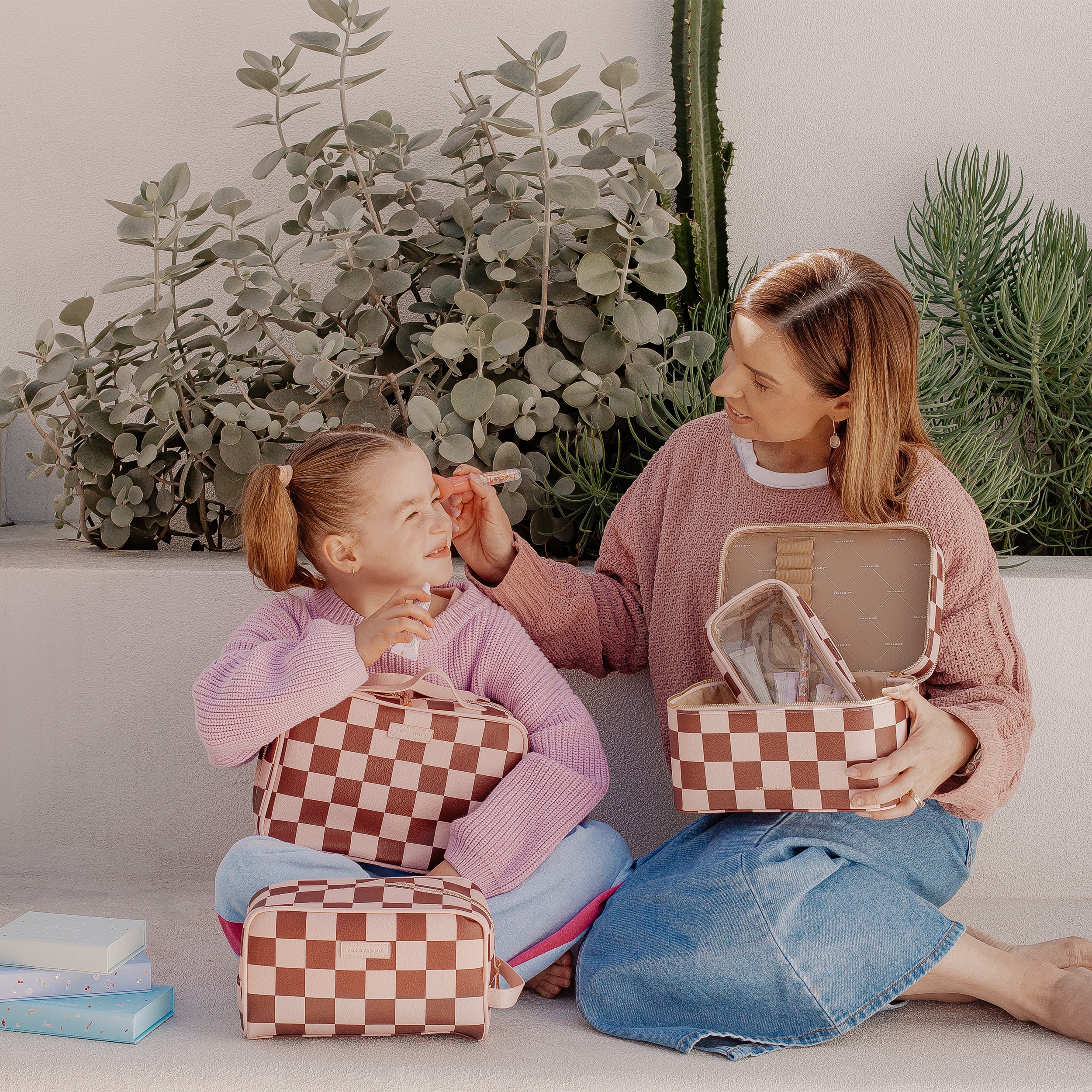 Cherry Check Wash Bag