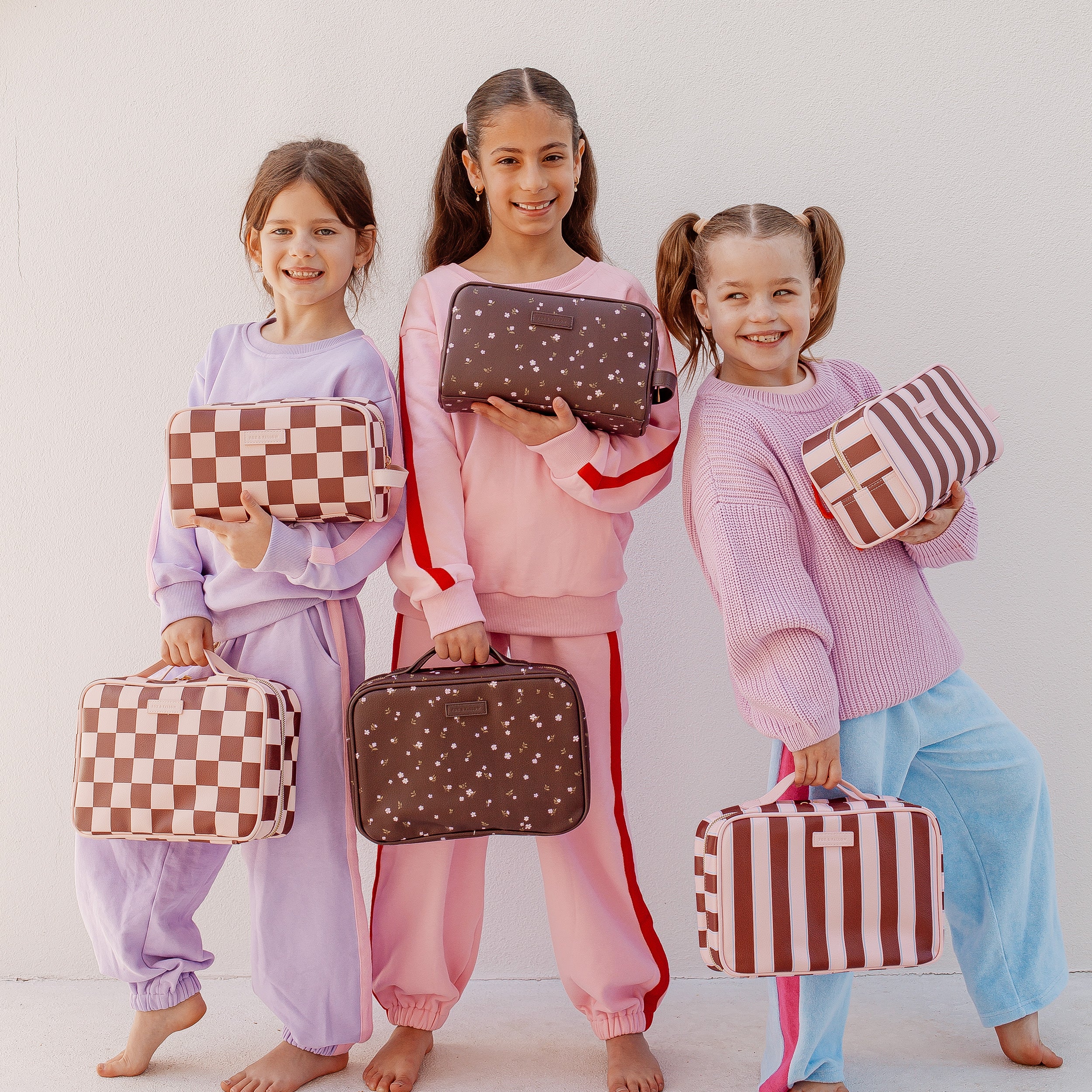 Burgundy Stripe Cosmetic Bag