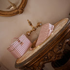 Rosé Pinstripe Vanity Case - 'The Classic'