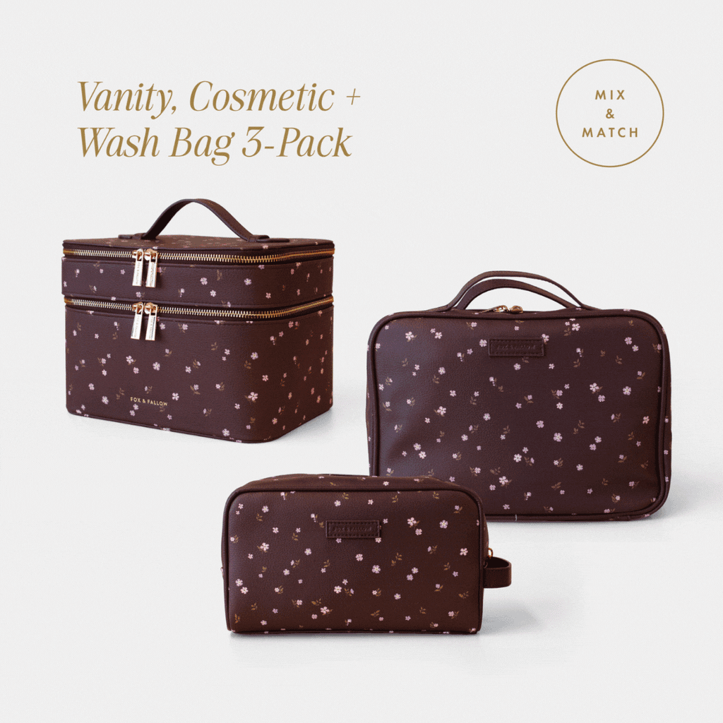 Vanity, Cosmetic + Wash Bag 3-Pack Bundle