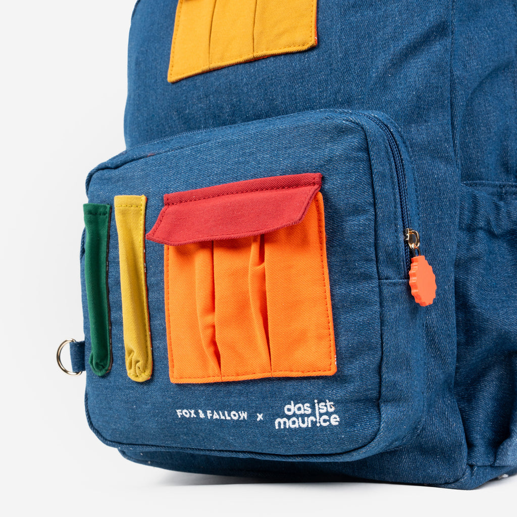 Fox & Fallow x Das Ist Maurice Denim Pocket Junior Backpack - Medium 20L - PRE-ORDER (17 SEP)