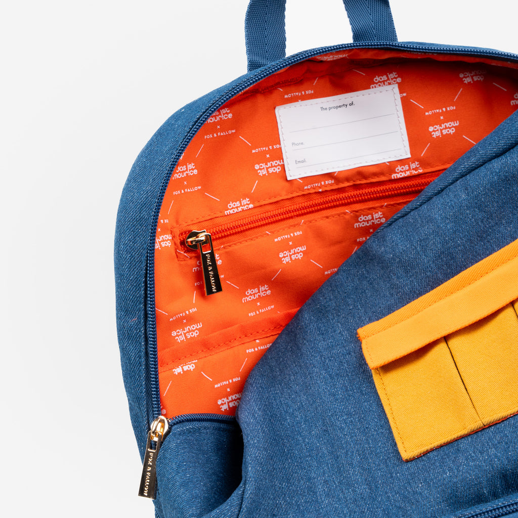 Fox & Fallow x Das Ist Maurice Denim Pocket Junior Backpack - Medium 20L - PRE-ORDER (17 SEP)