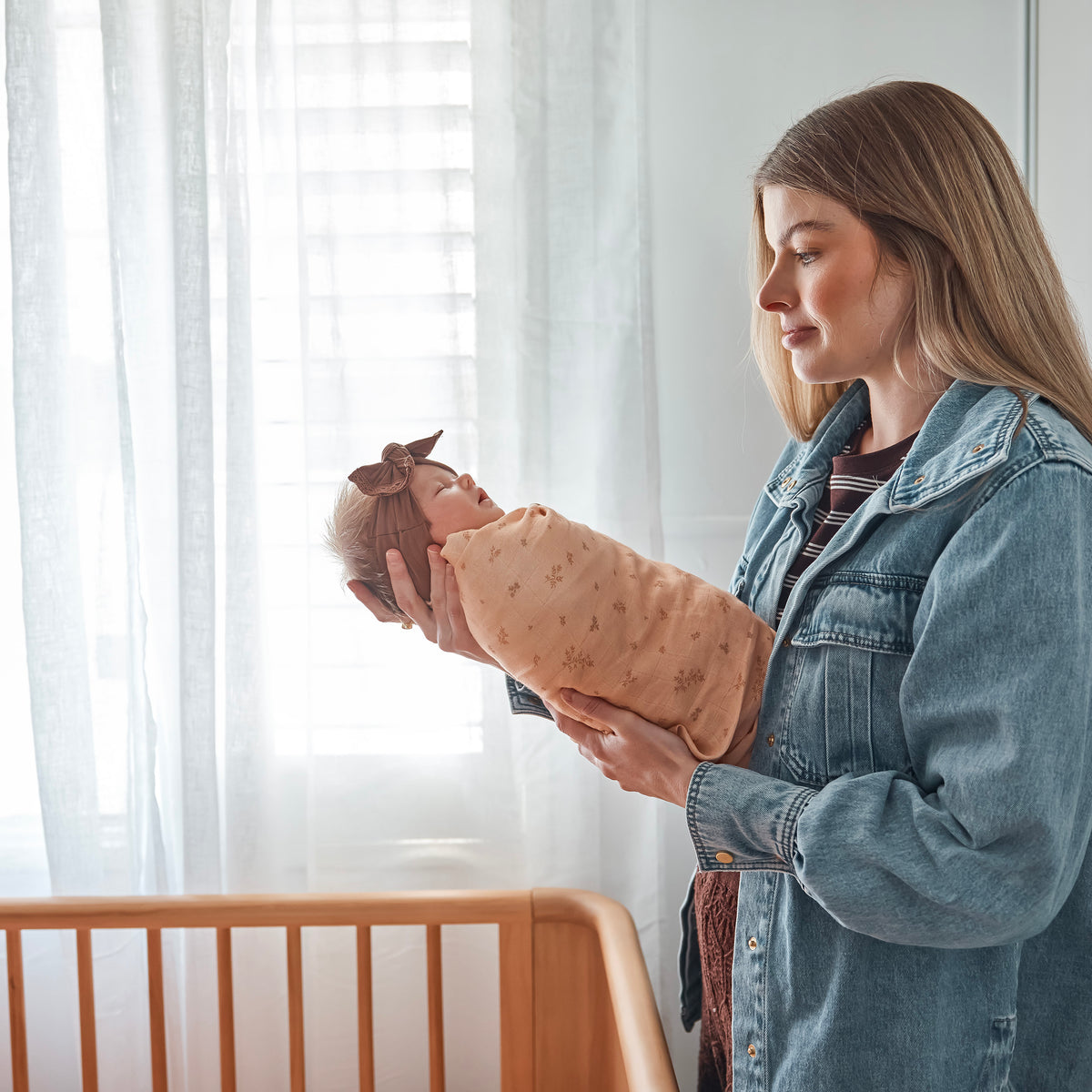 Wild Ruscus Muslin Wrap Swaddle