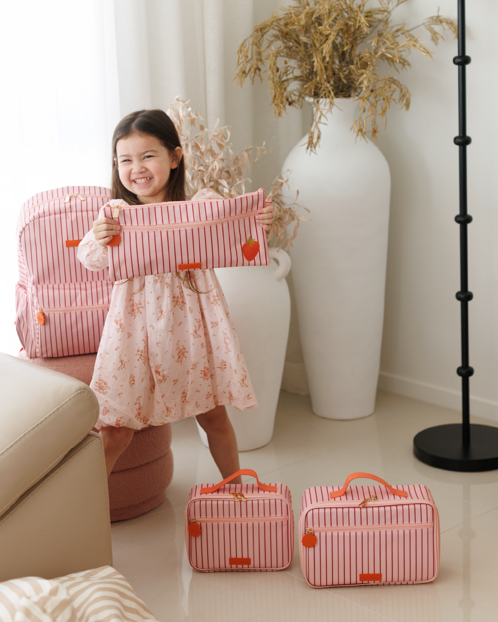 Strawberry Stripe Large Pencil Case - PRE-ORDER (APRIL)