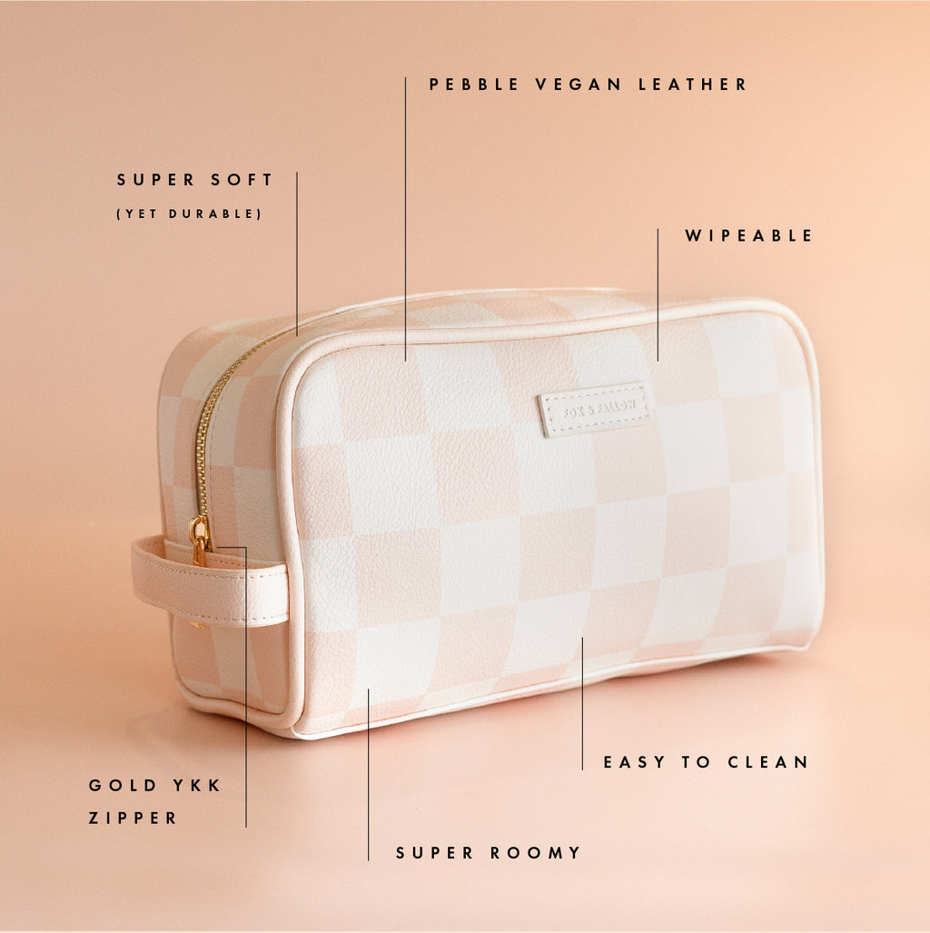 Salmon Check Wash Bag - LAST STOCK