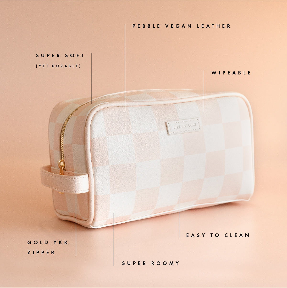 Salmon Check Wash Bag - LAST STOCK