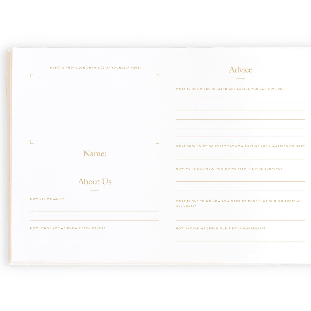 Forever & Always Prompted Wedding Guest Book - SECONDS