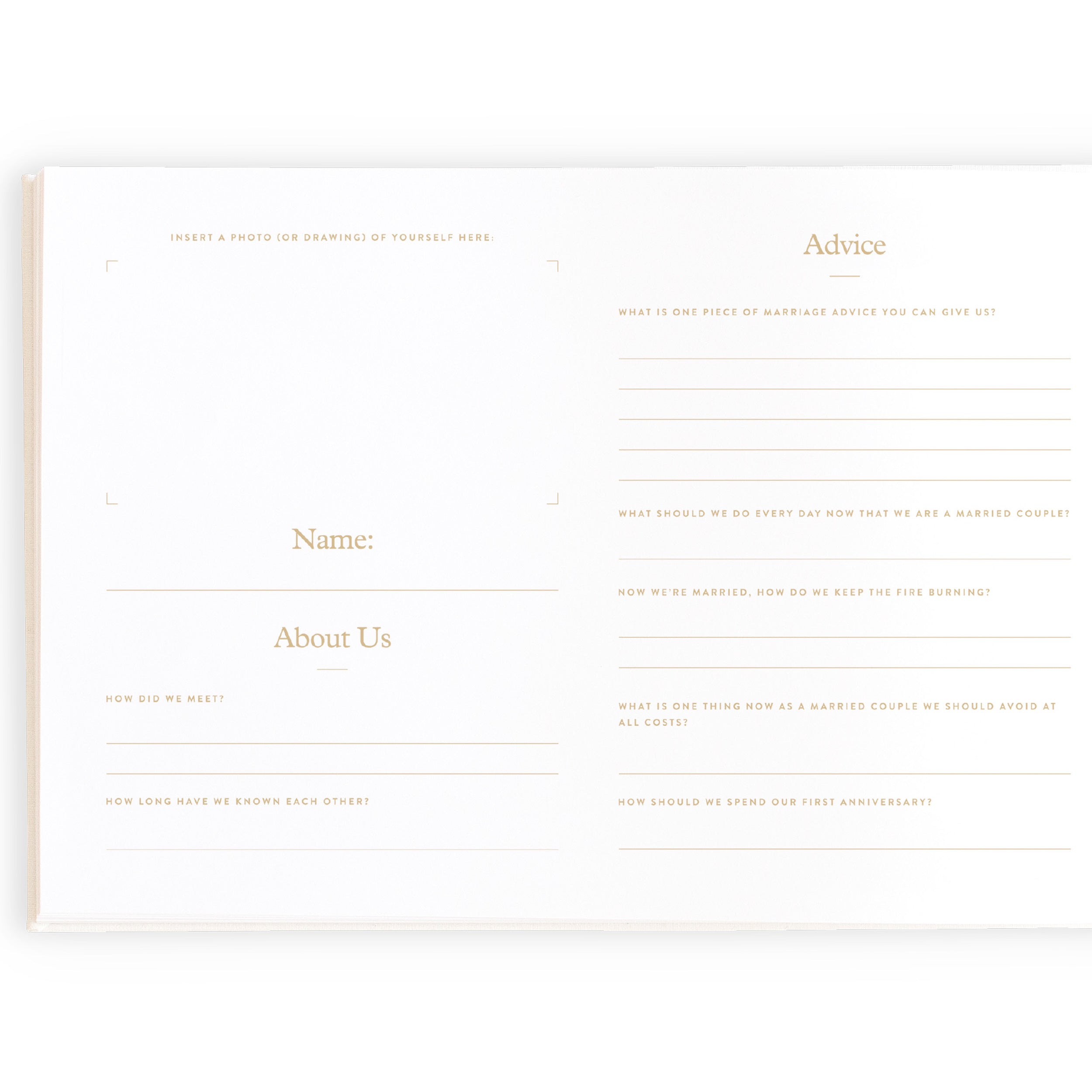Forever & Always Prompted Wedding Guest Book - SECONDS