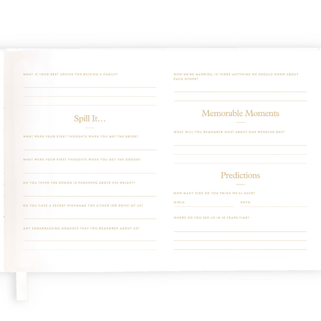 Forever & Always Prompted Wedding Guest Book - SECONDS