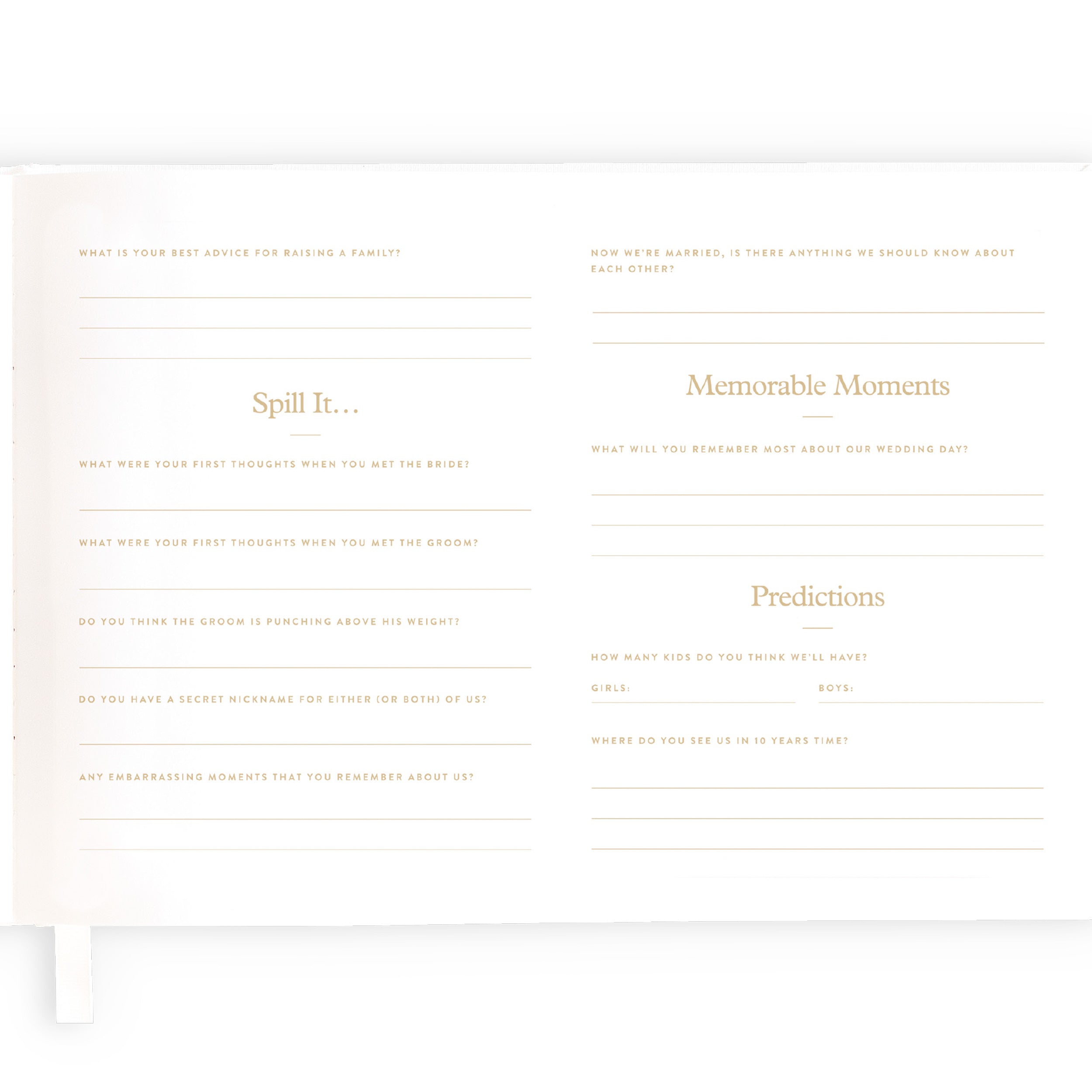 Forever & Always Prompted Wedding Guest Book - SECONDS