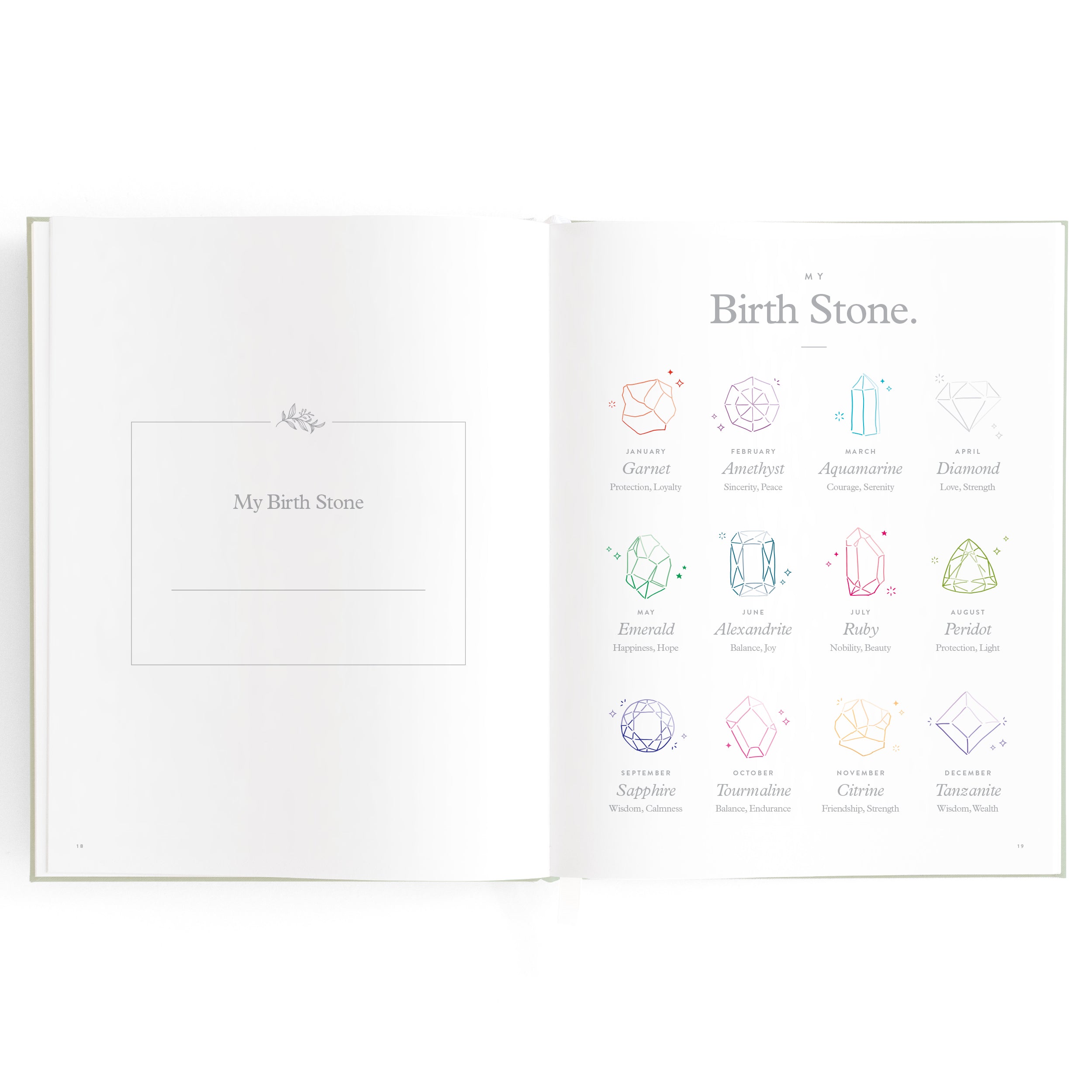 Baby Book Sage Stripe Boxed - 3rd Edition