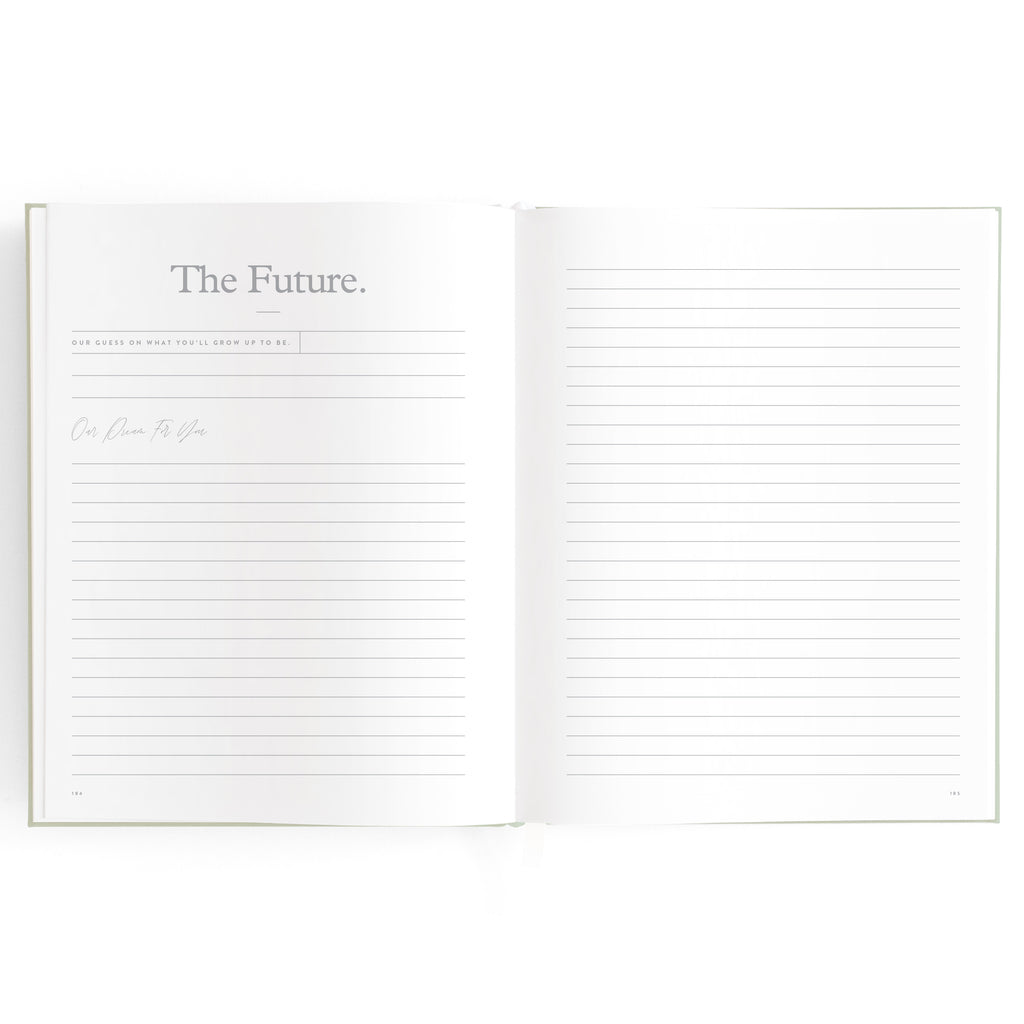 Baby Book Sage Stripe Boxed - 3rd Edition