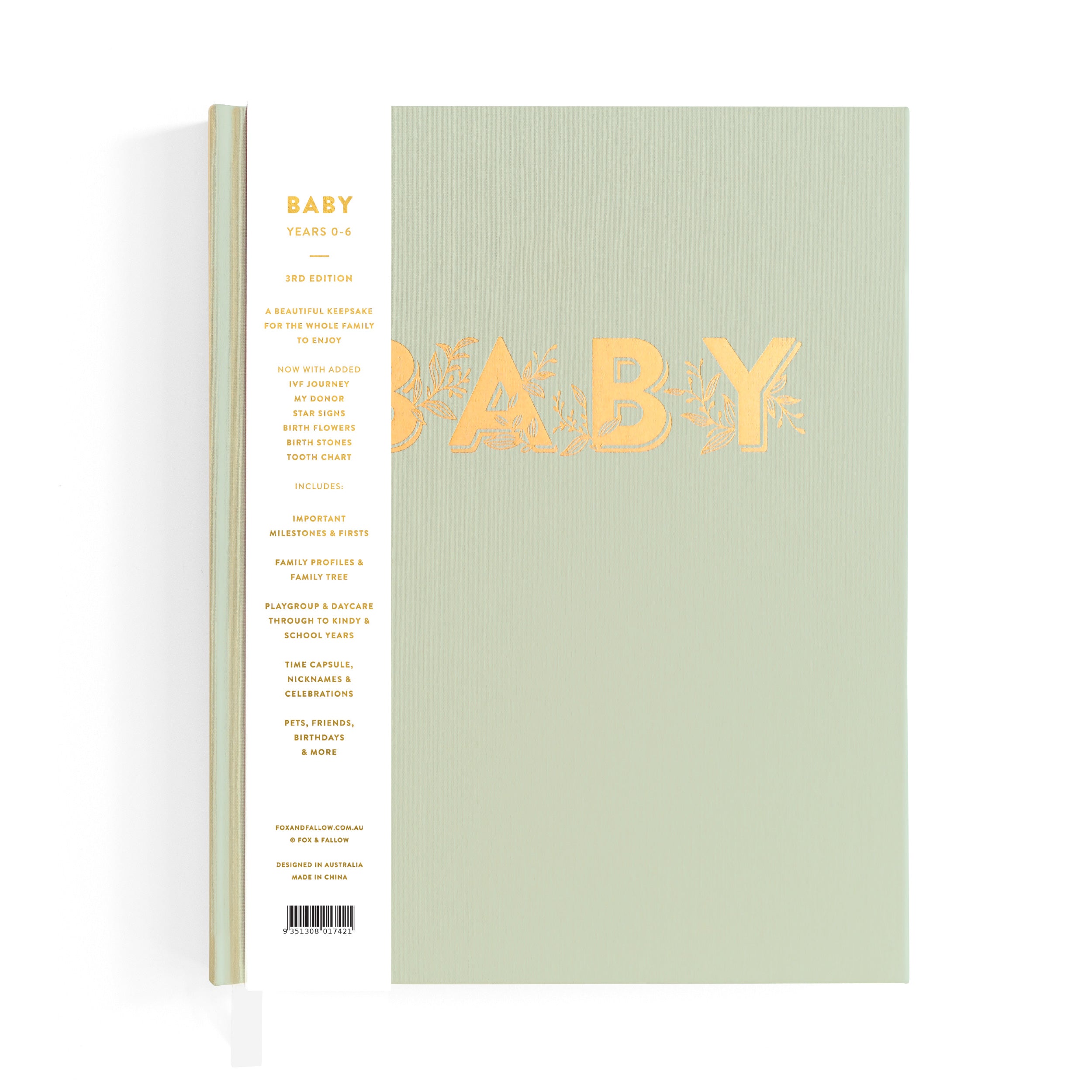Baby Book Pistachio Boxed - 3rd Edition