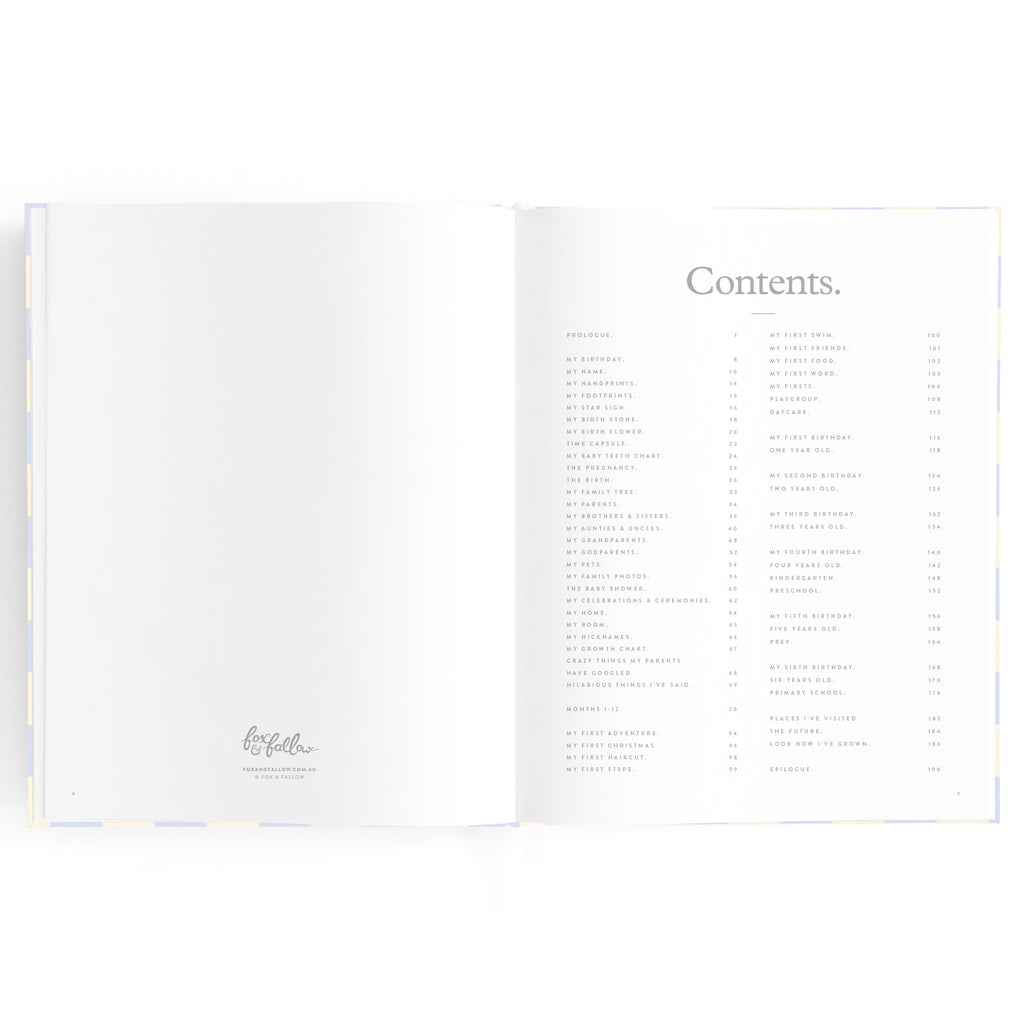 Baby Book Blue Check Boxed - 3rd Edition