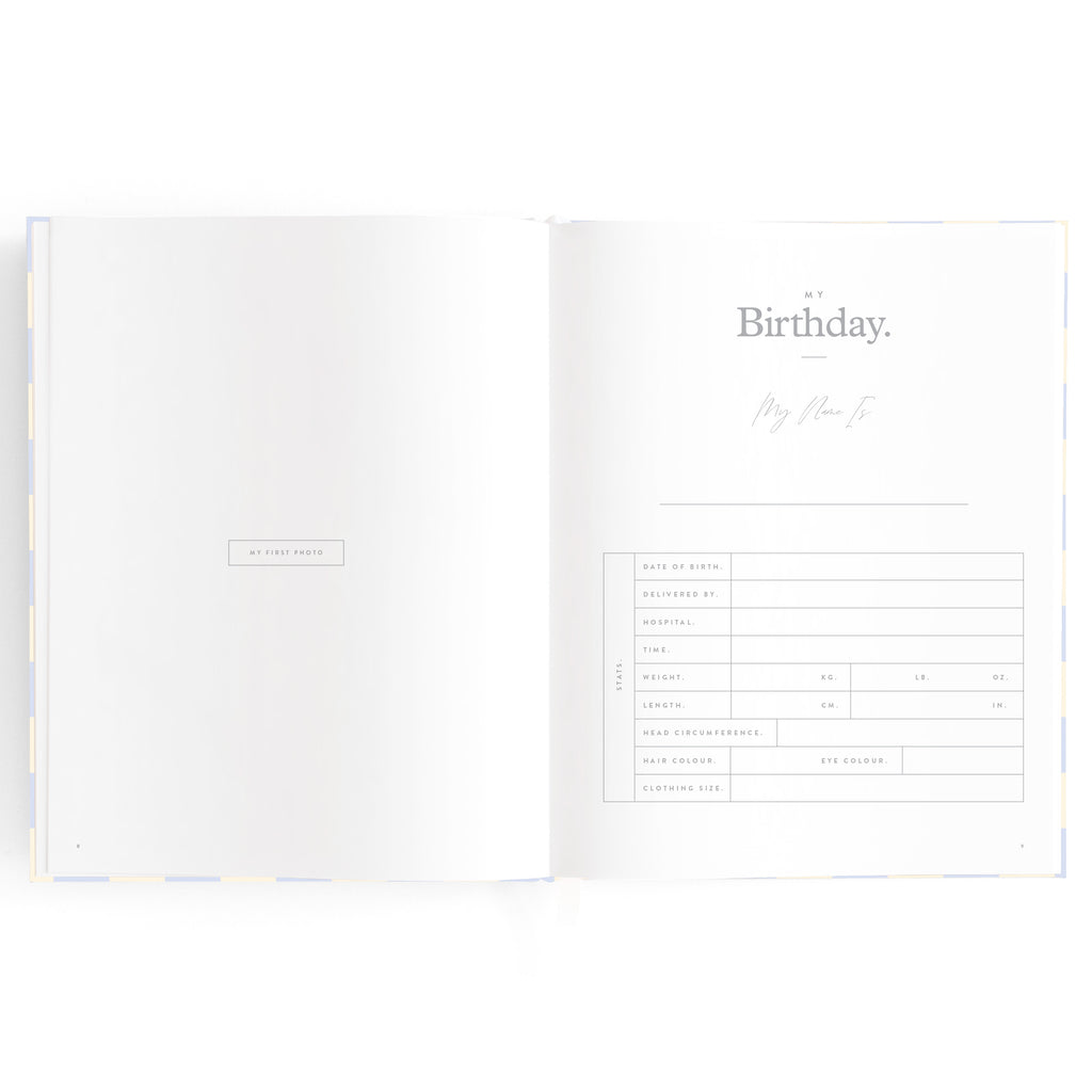 Baby Book Blue Check Boxed - 3rd Edition