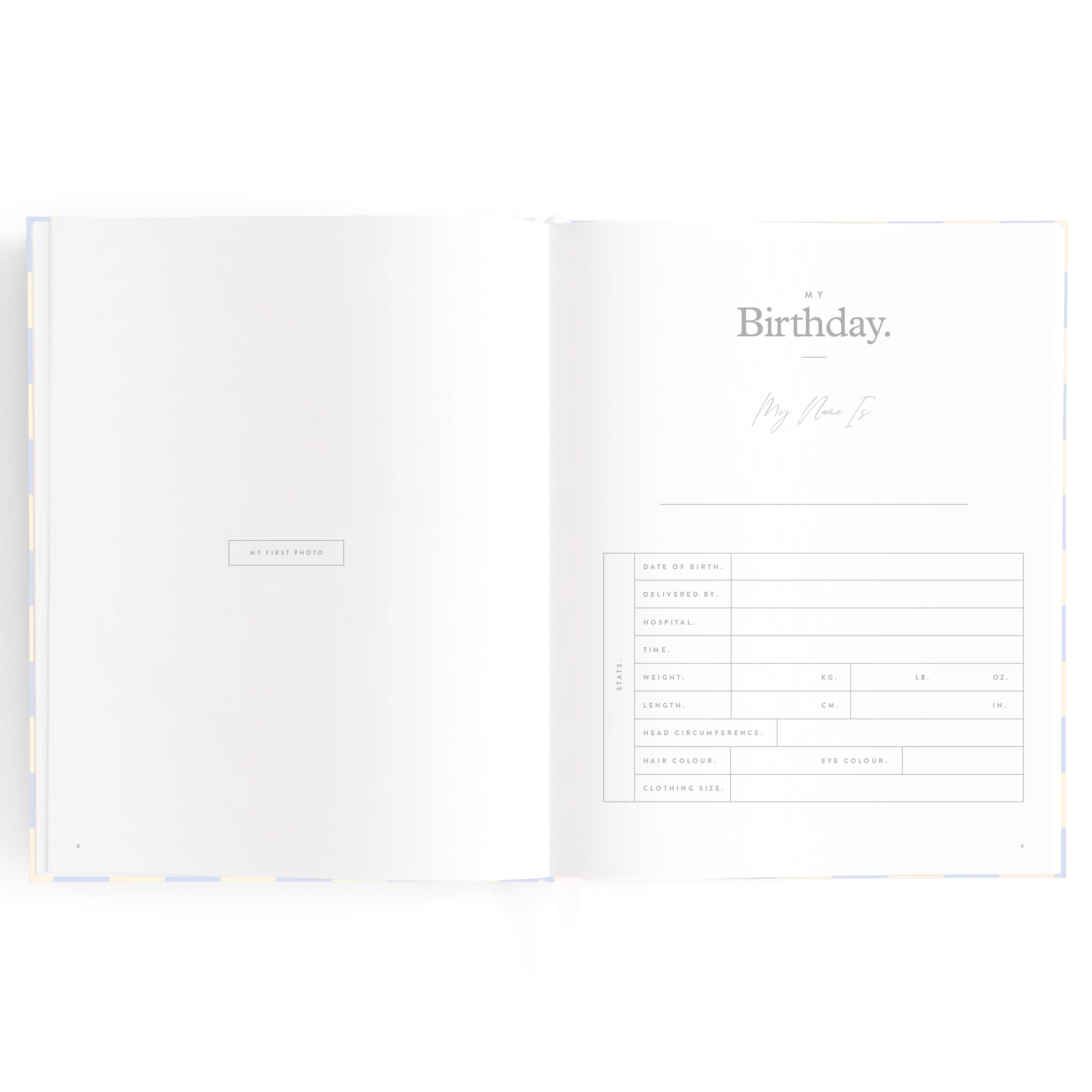 Baby Book Blue Check - SECONDS