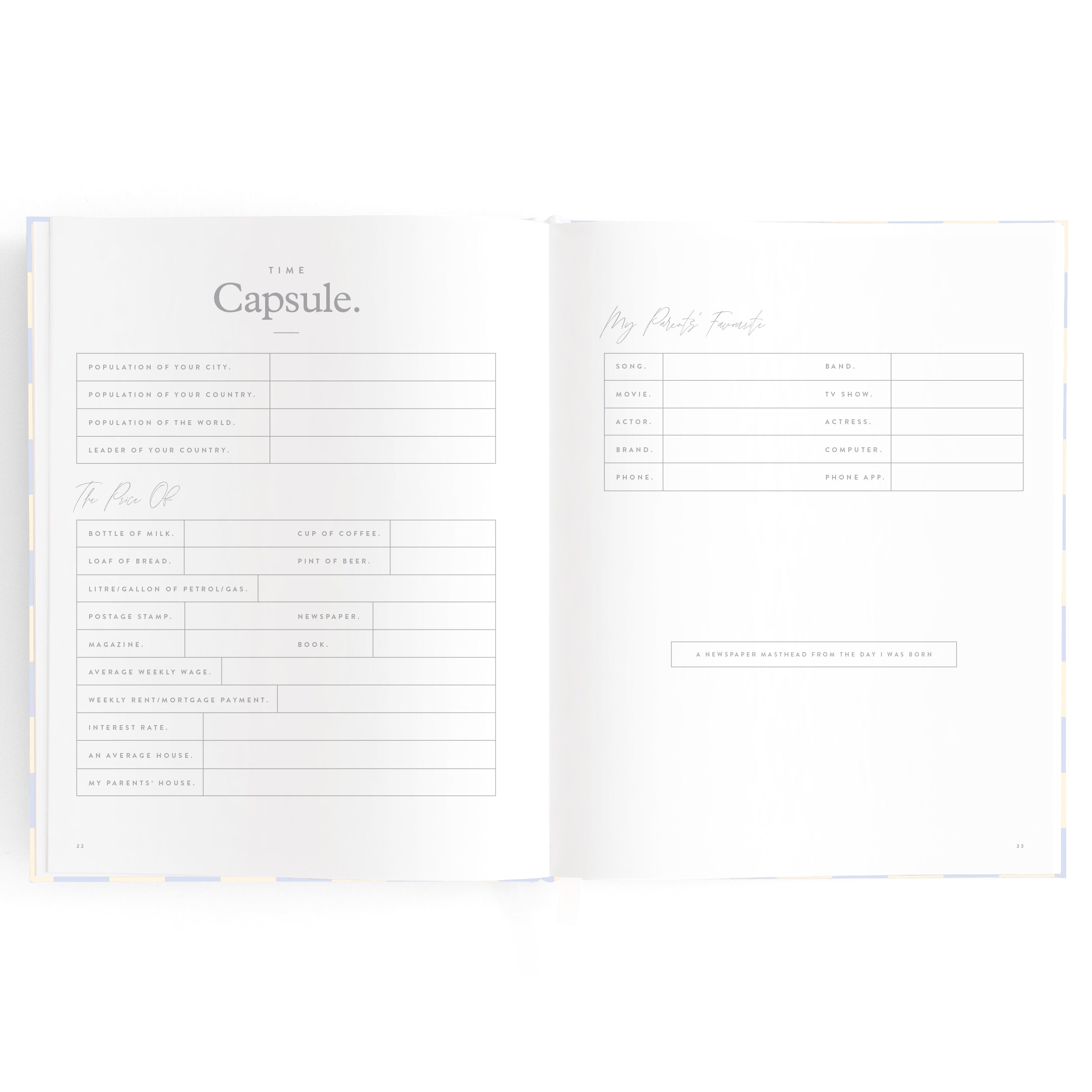 Baby Book Blue Check Boxed - 3rd Edition