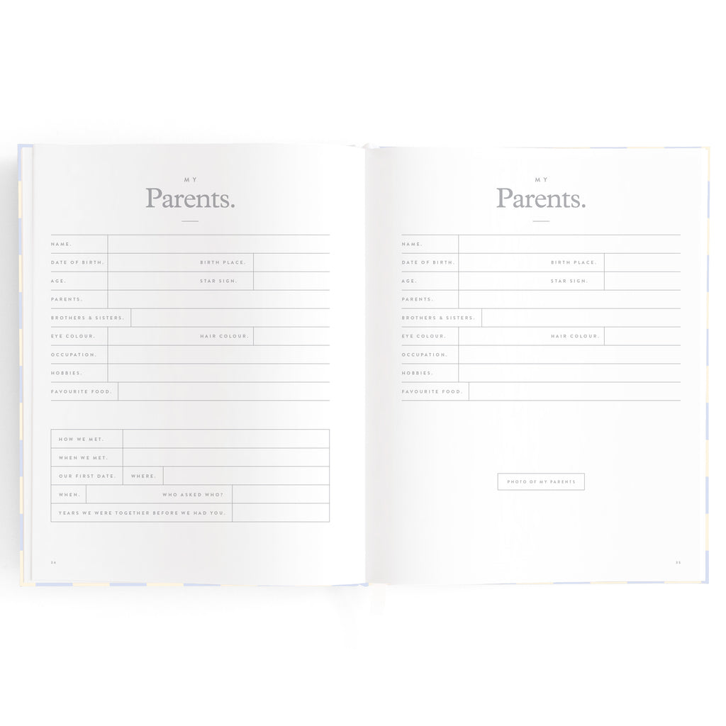 Baby Book Blue Check Boxed - 3rd Edition