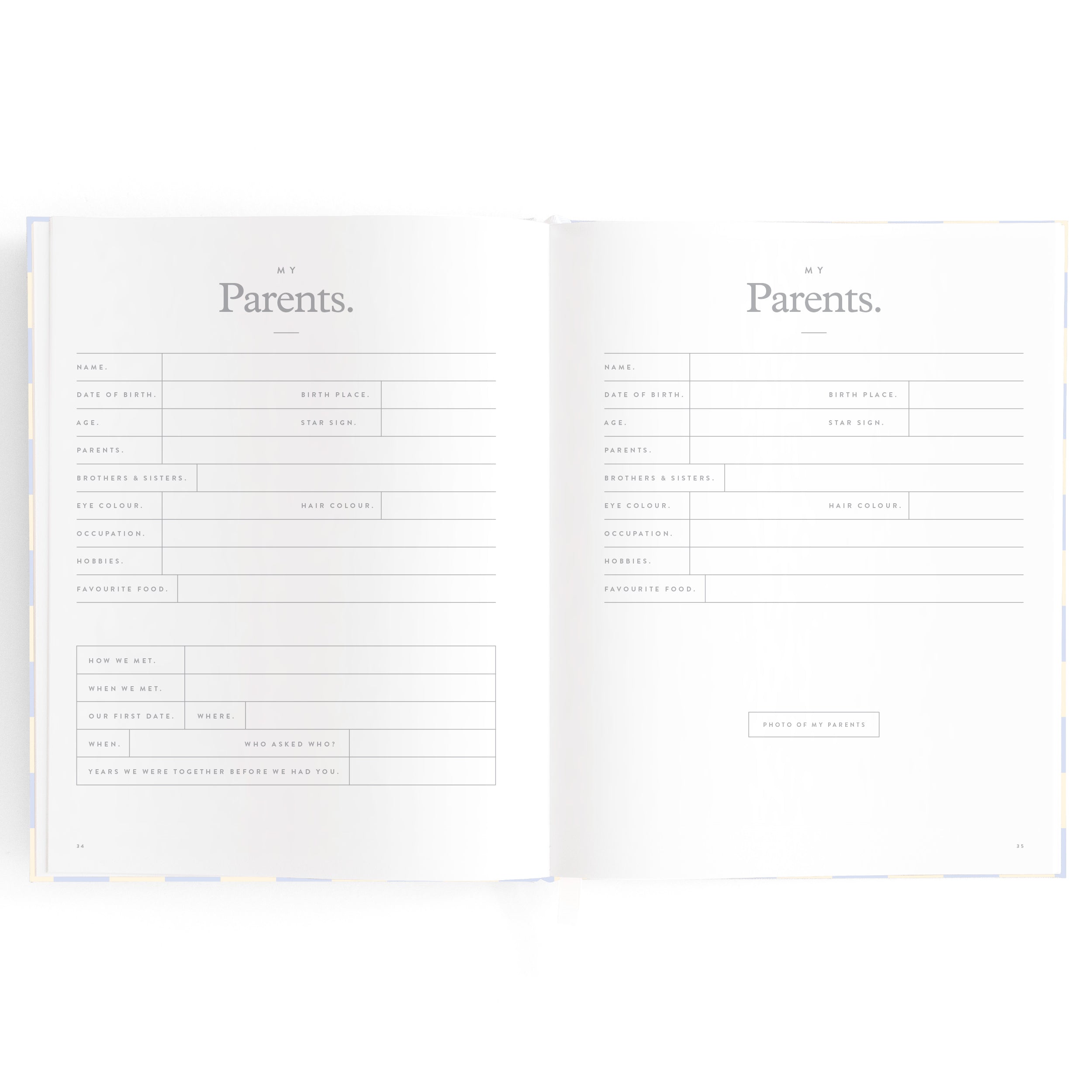 Baby Book Blue Check Boxed - 3rd Edition