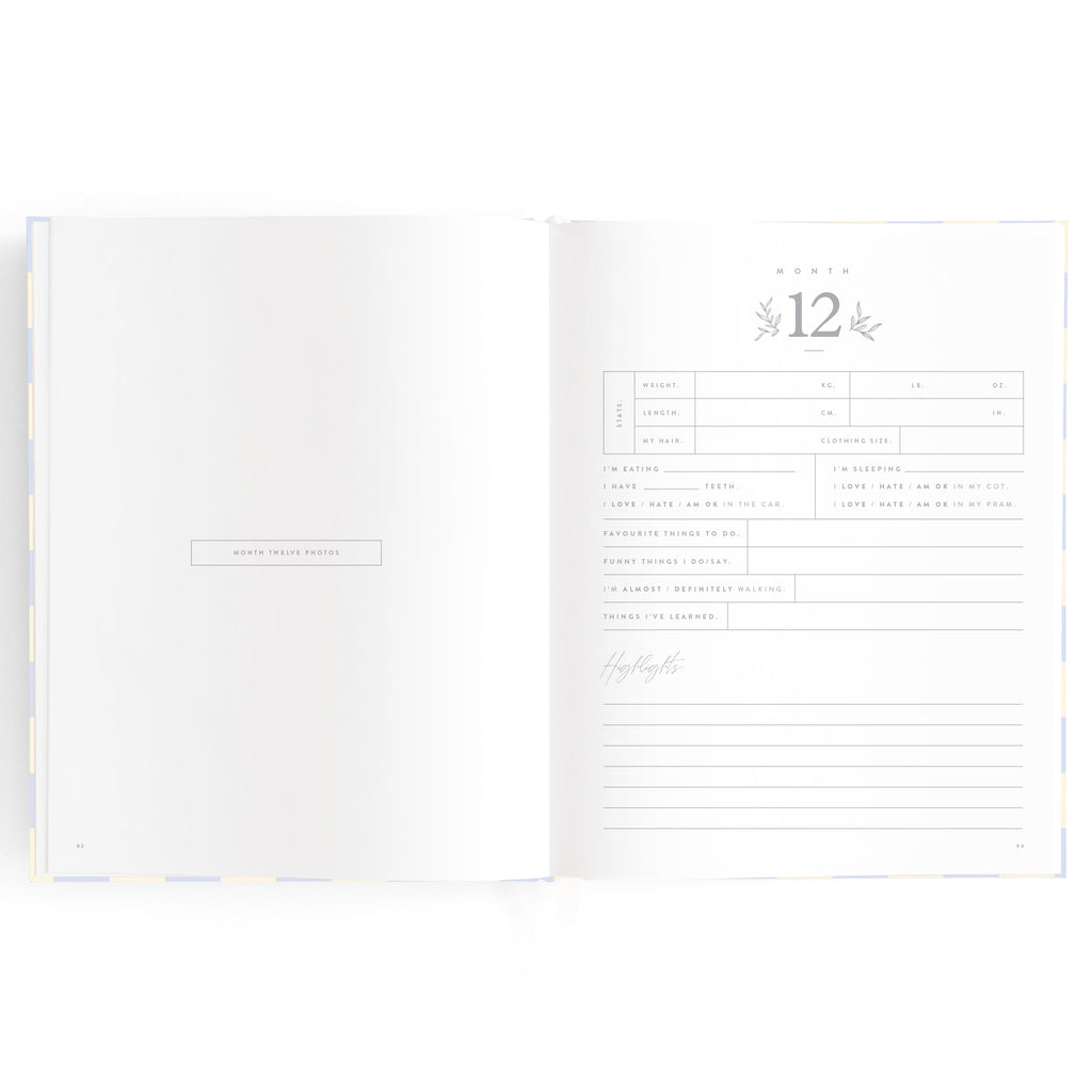 Baby Book Blue Check Boxed - 3rd Edition