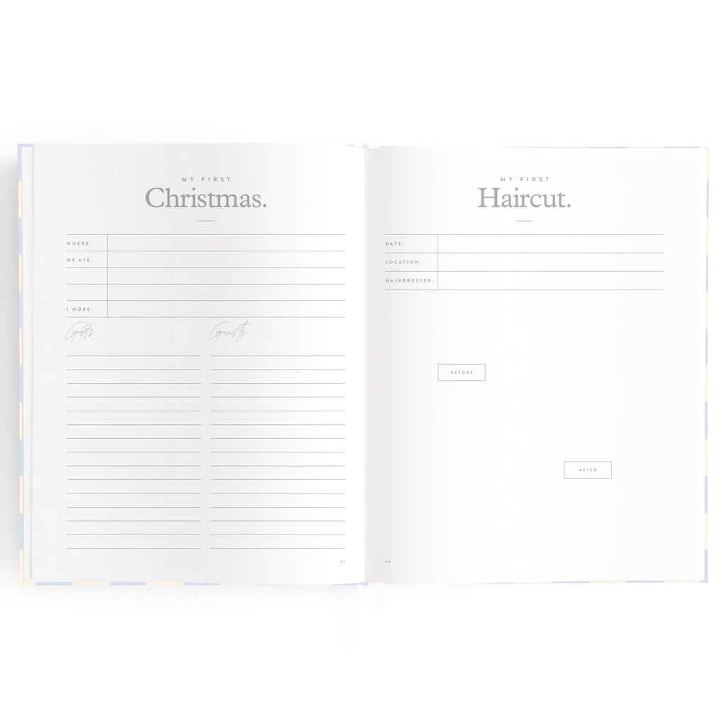 Baby Book Blue Check Boxed - 3rd Edition