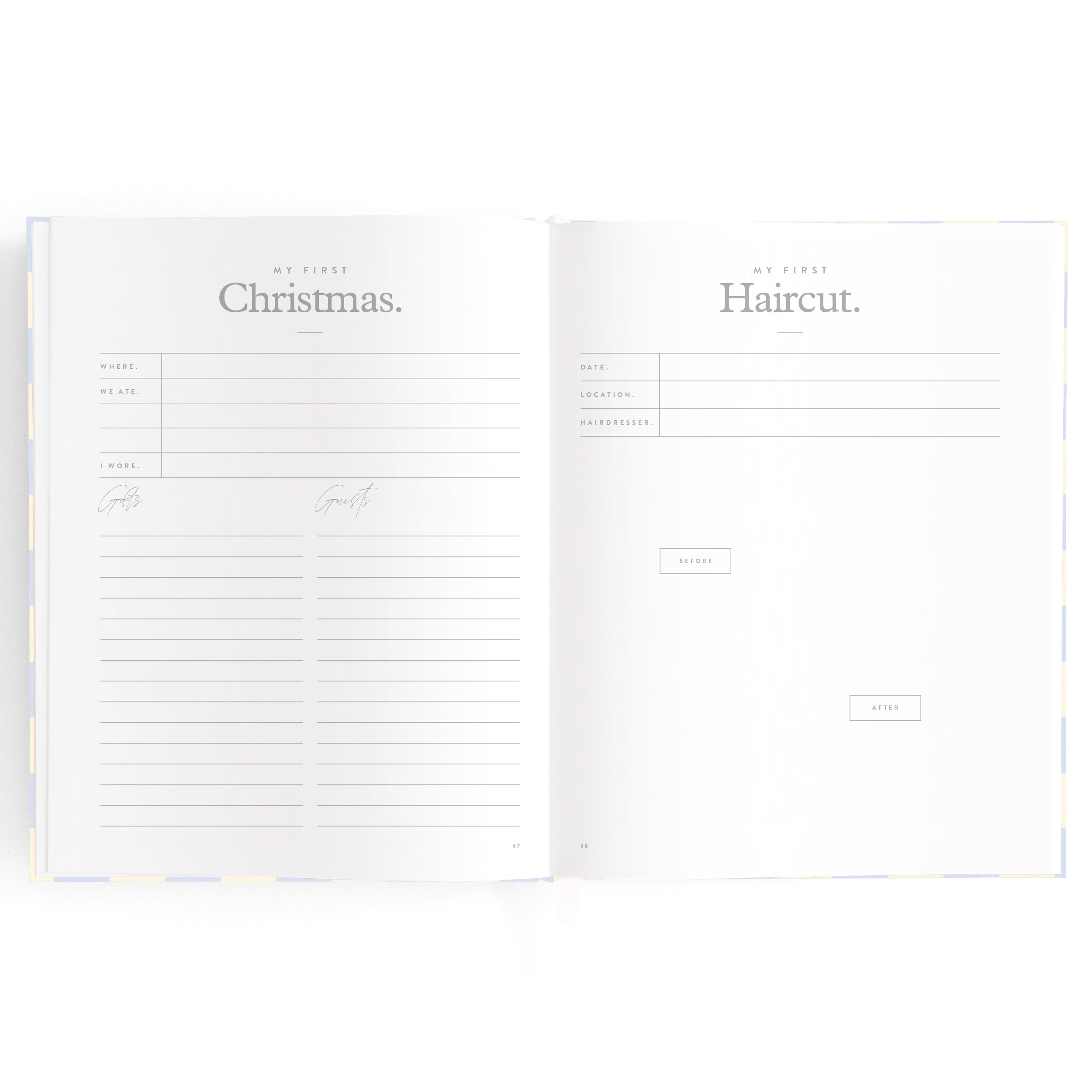 Baby Book Blue Check Boxed - 3rd Edition