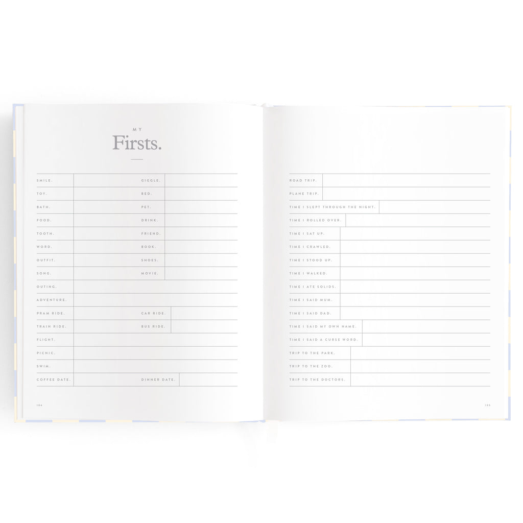 Baby Book Blue Check Boxed - 3rd Edition