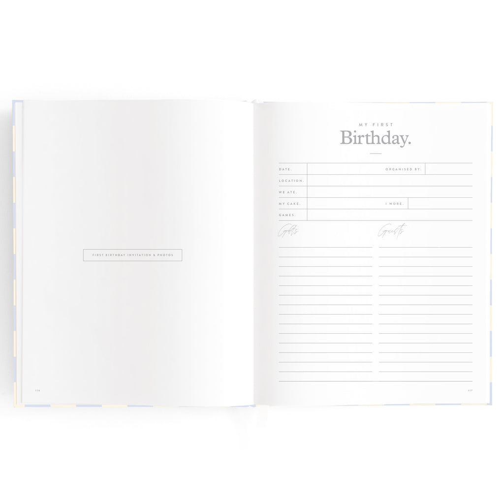 Baby Book Blue Check Boxed - 3rd Edition