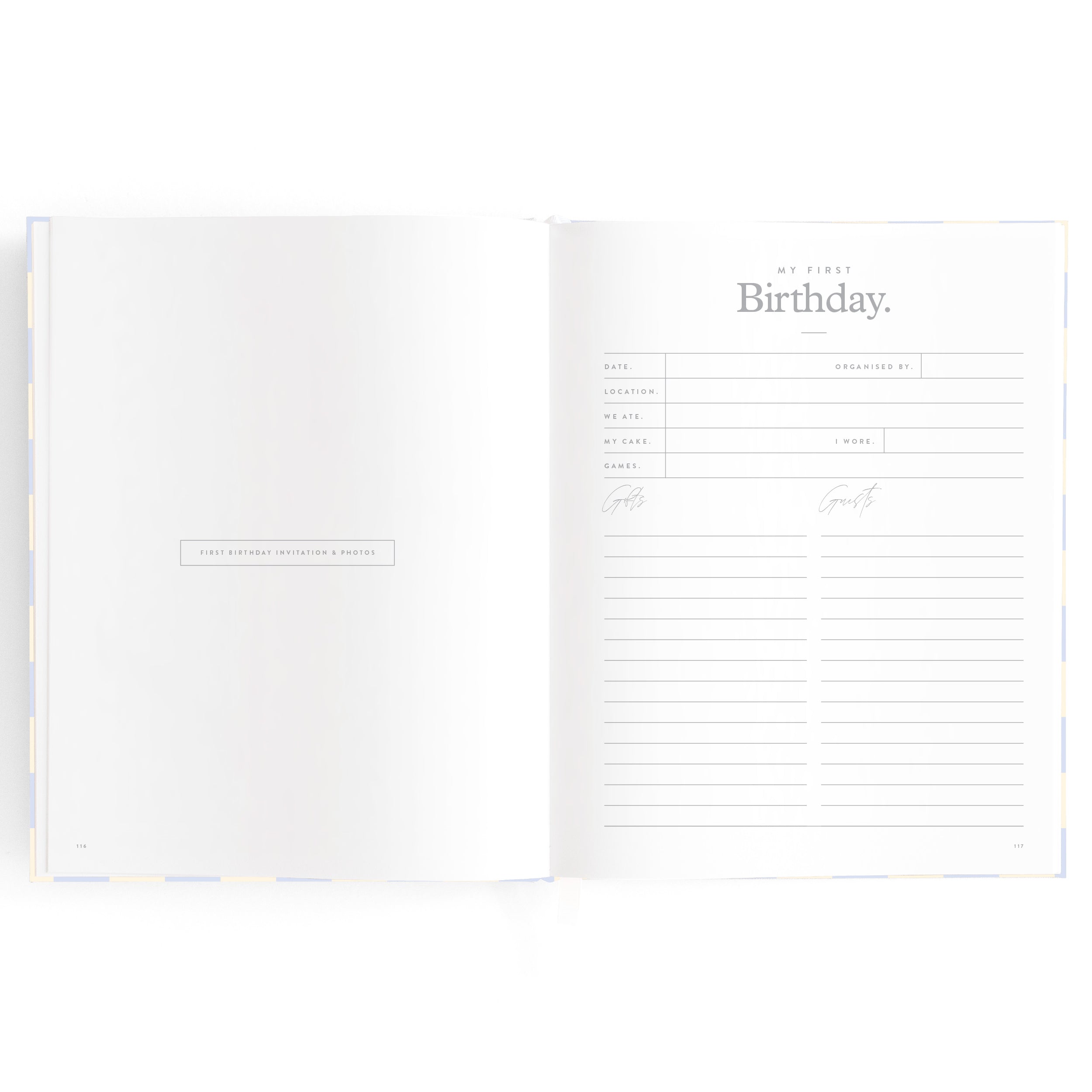 Baby Book Blue Check Boxed - 3rd Edition