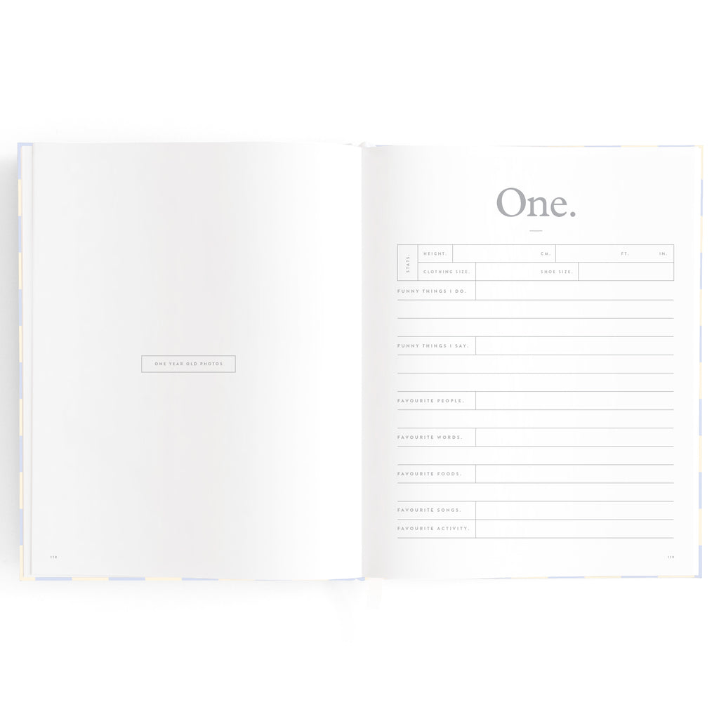 Baby Book Blue Check Boxed - 3rd Edition