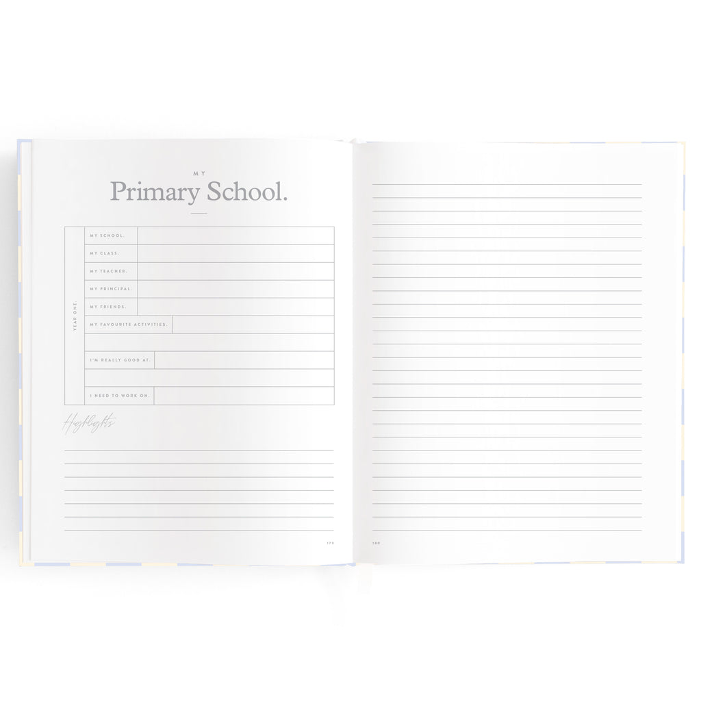 Baby Book Blue Check Boxed - 3rd Edition