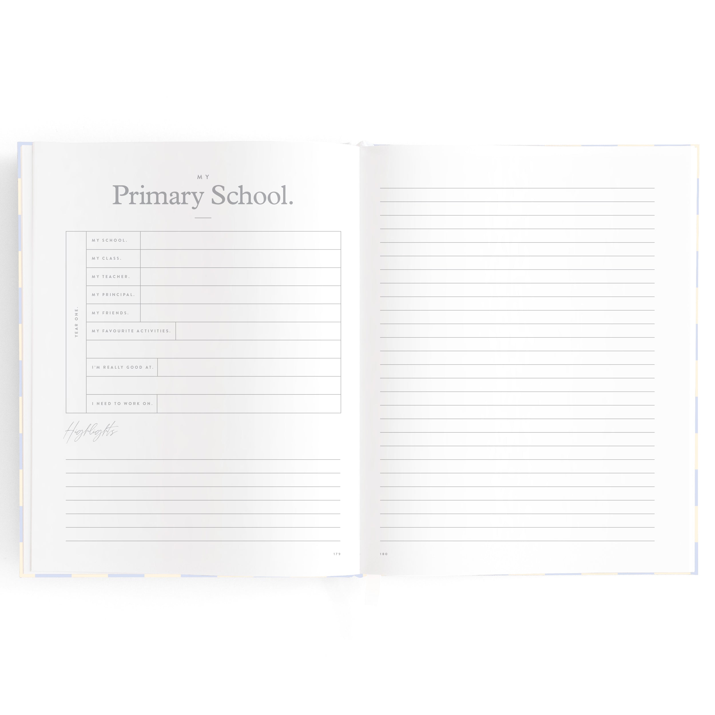 Baby Book Blue Check Boxed - 3rd Edition