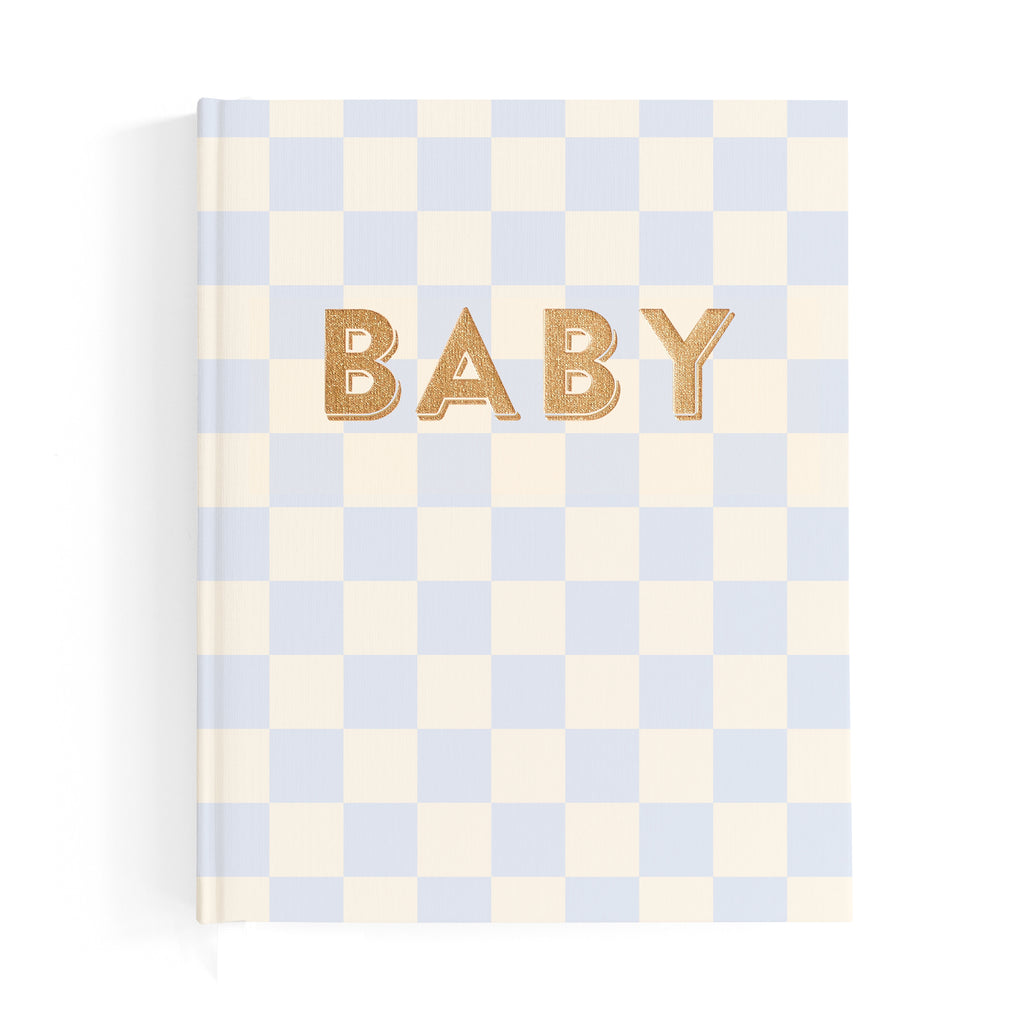 Baby Book Blue Check Boxed - 3rd Edition