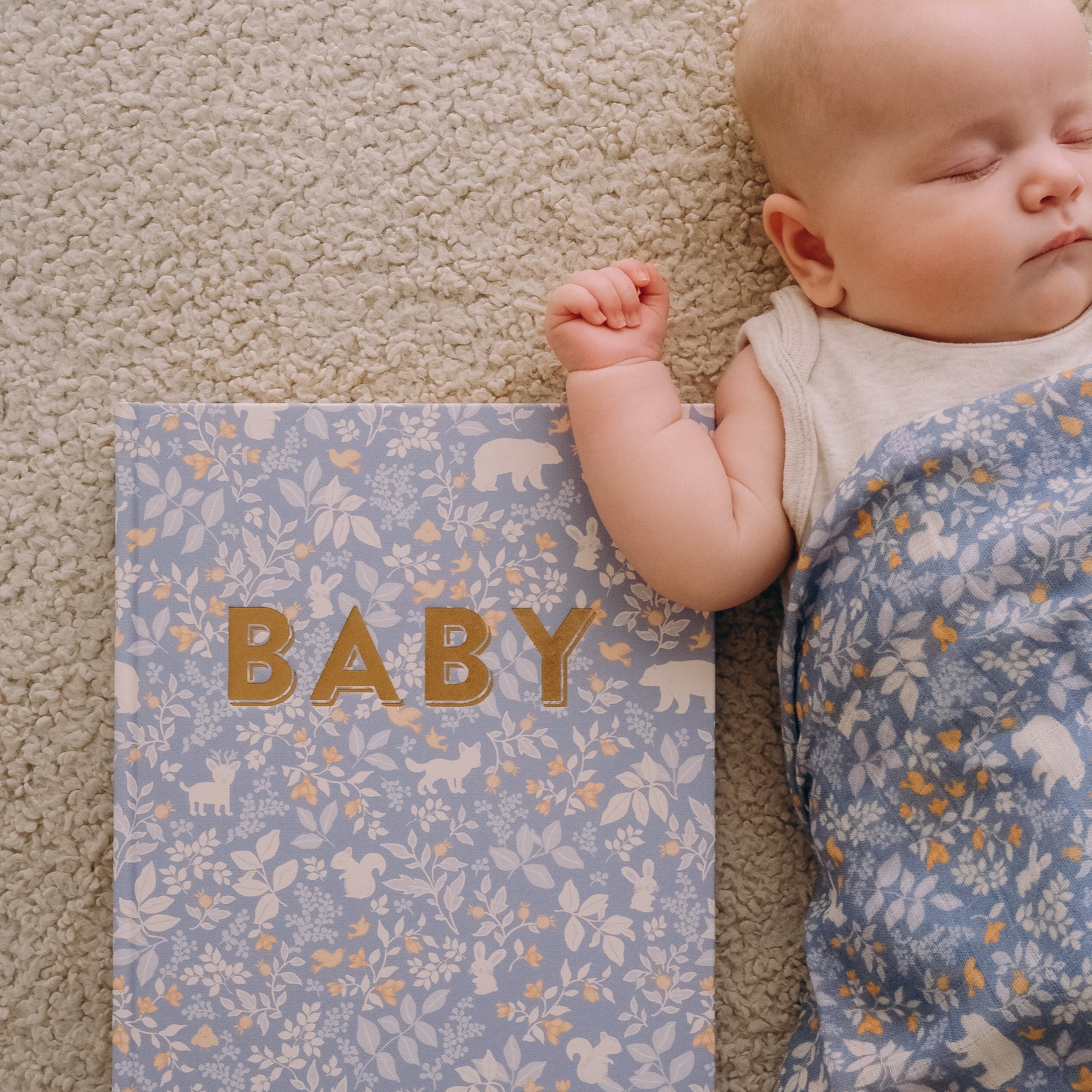 Forest Friends Cornflower Organic Muslin Wrap Swaddle - PRE-ORDER (ARRIVING APRIL)