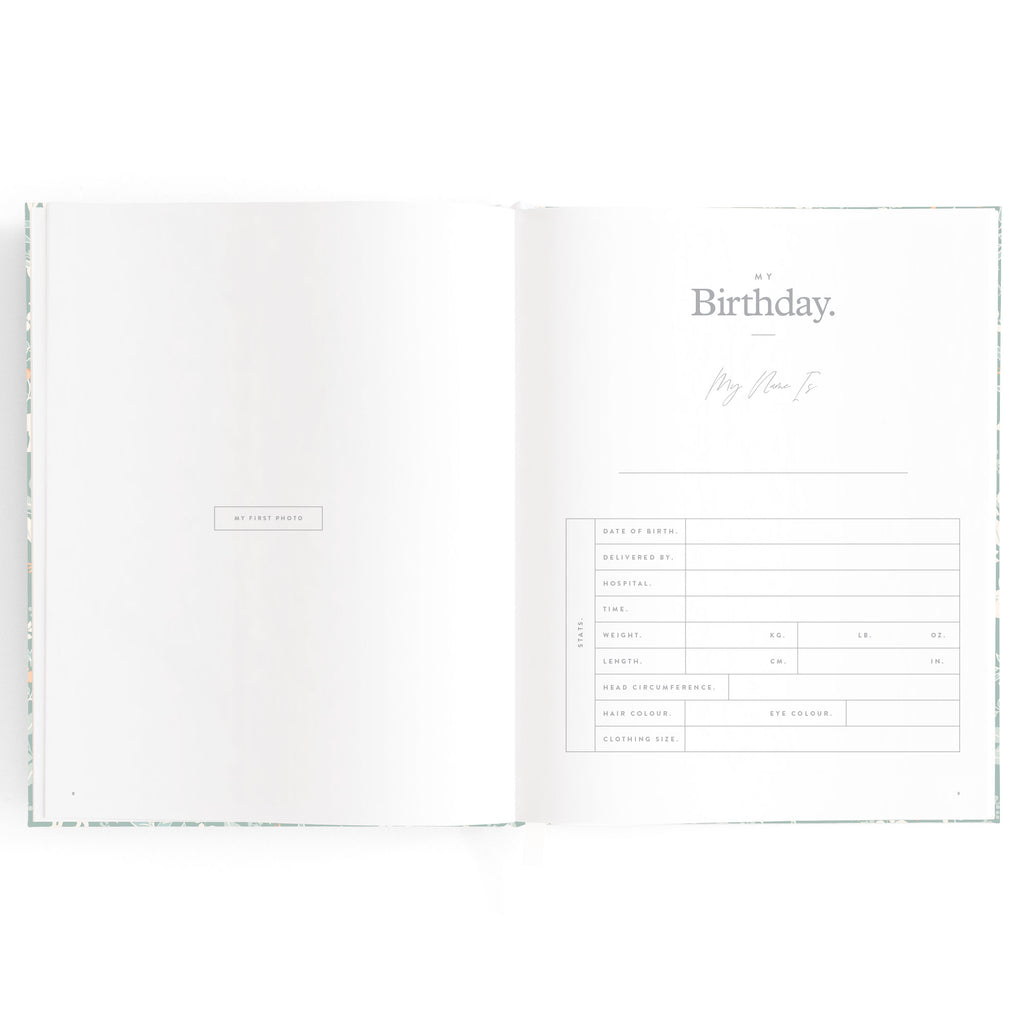 Baby Book Forest Friends Sage Boxed