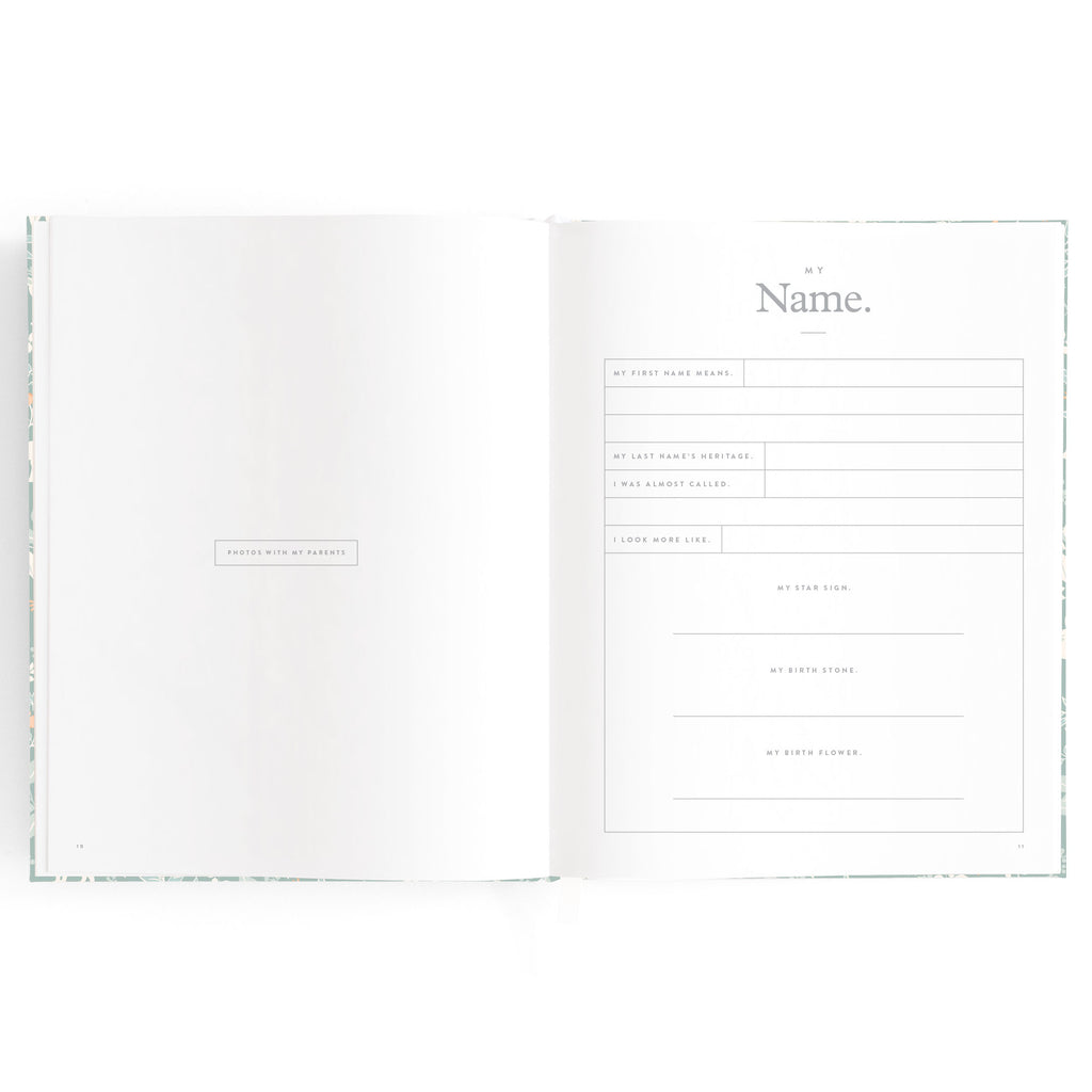 Baby Book Forest Friends Sage Boxed