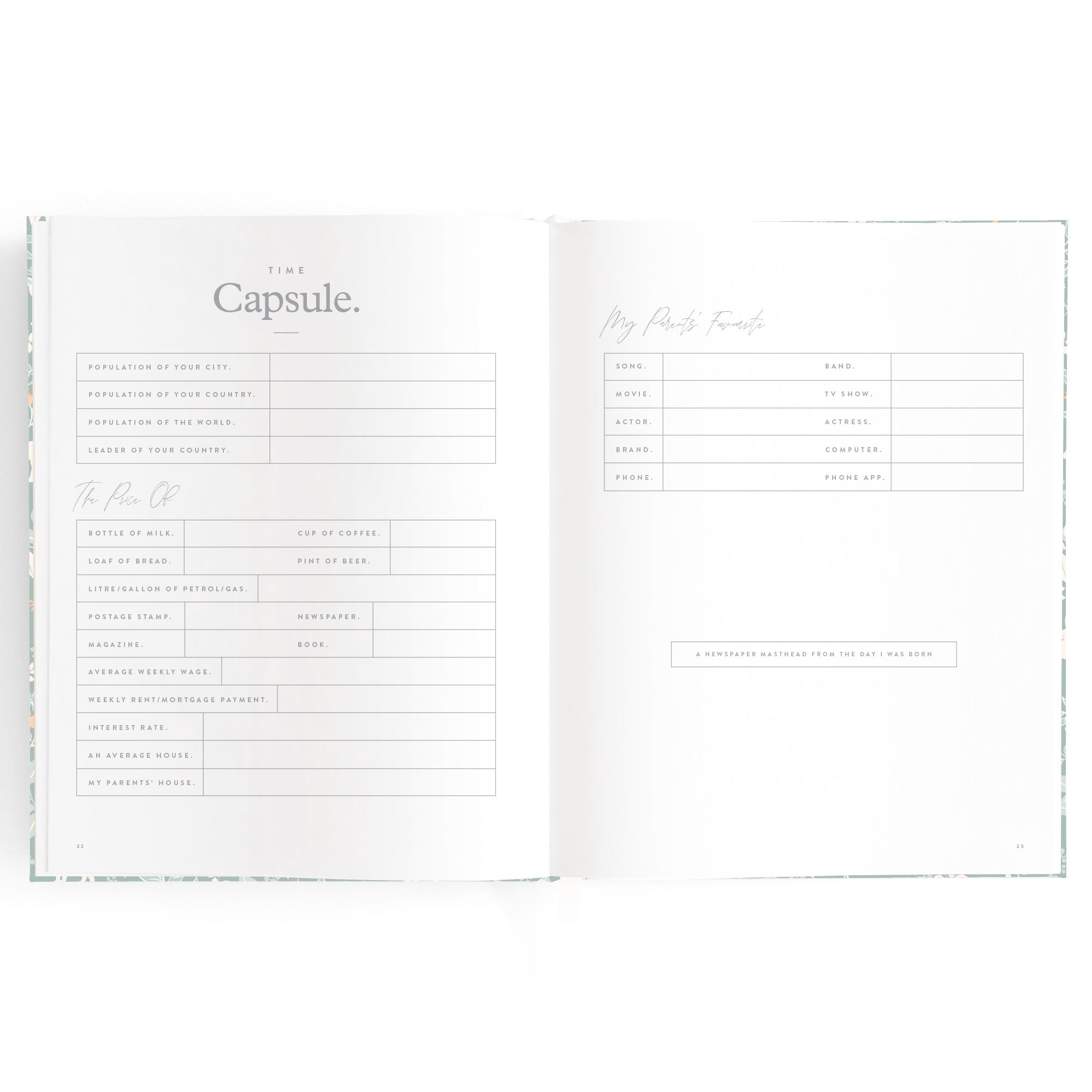 Baby Book Forest Friends Sage Boxed