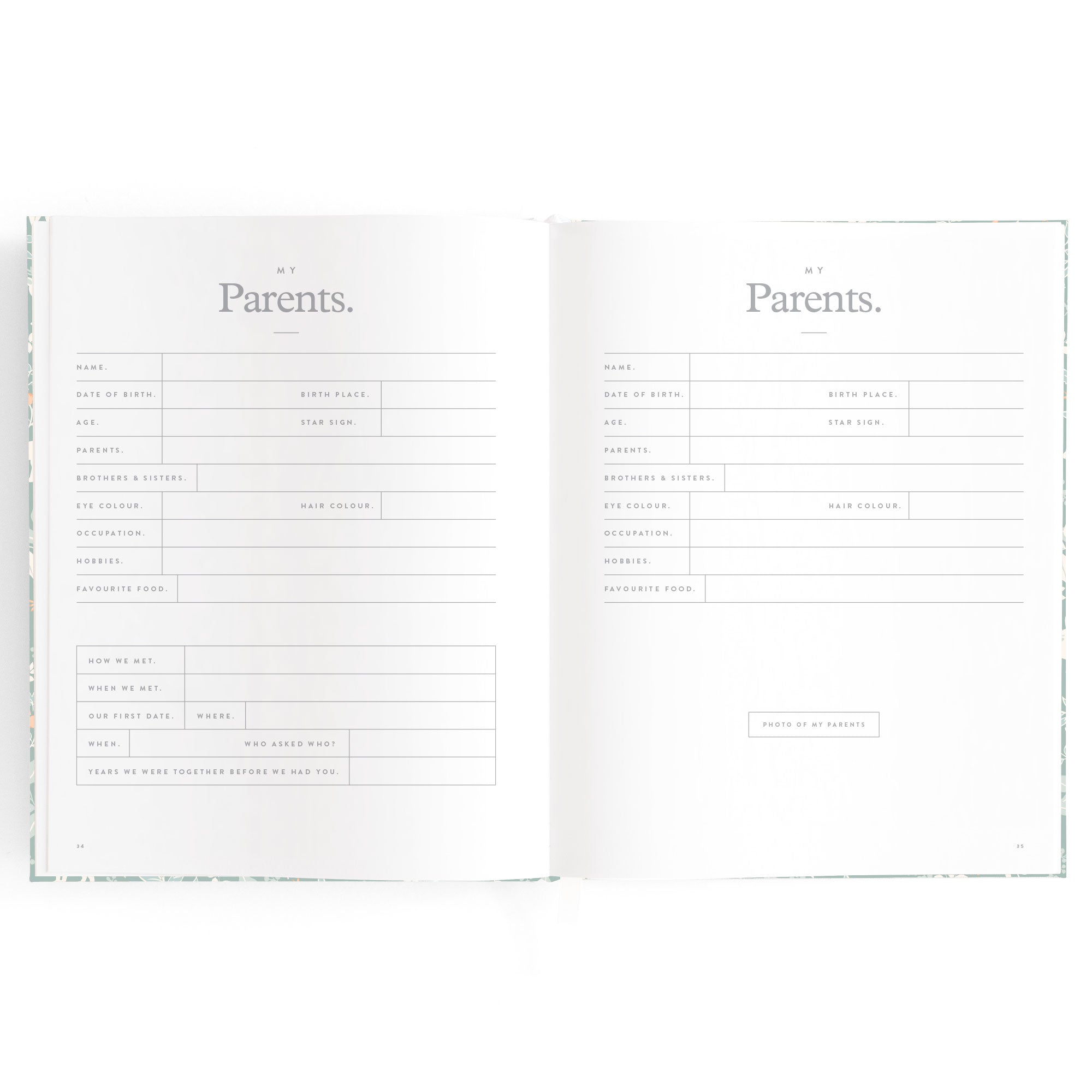 Baby Book Forest Friends Sage Boxed