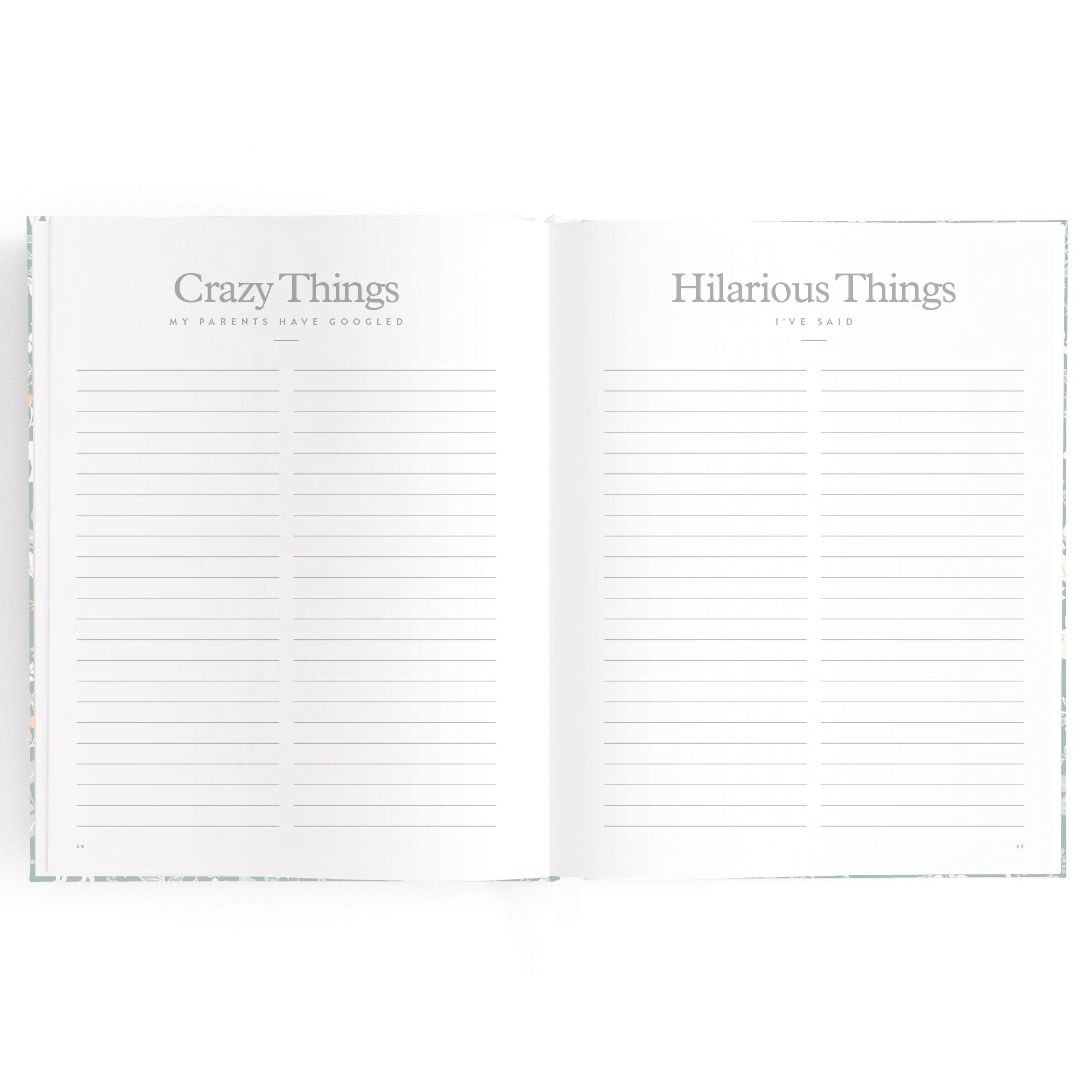 Baby Book Forest Friends Sage Boxed