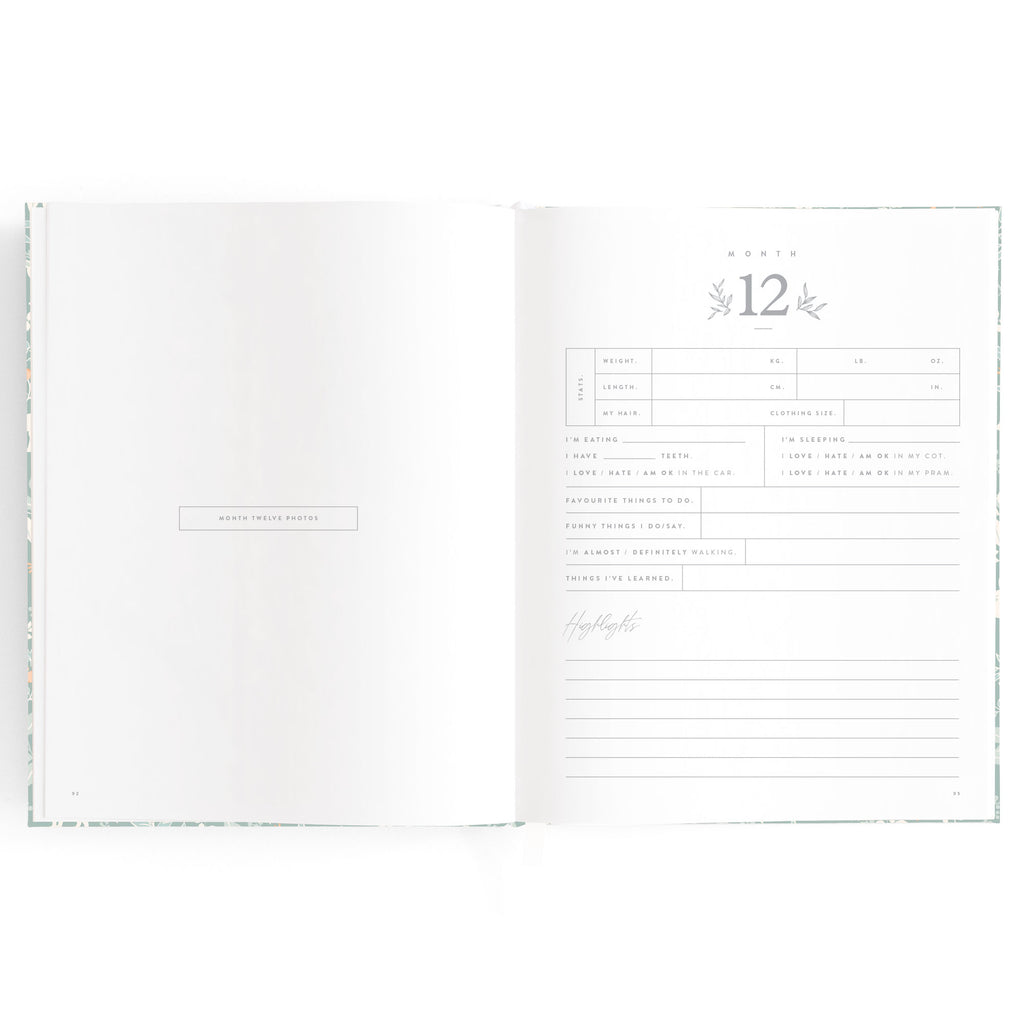 Baby Book Forest Friends Sage Boxed