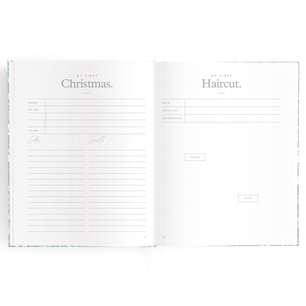 Baby Book Forest Friends Sage Boxed