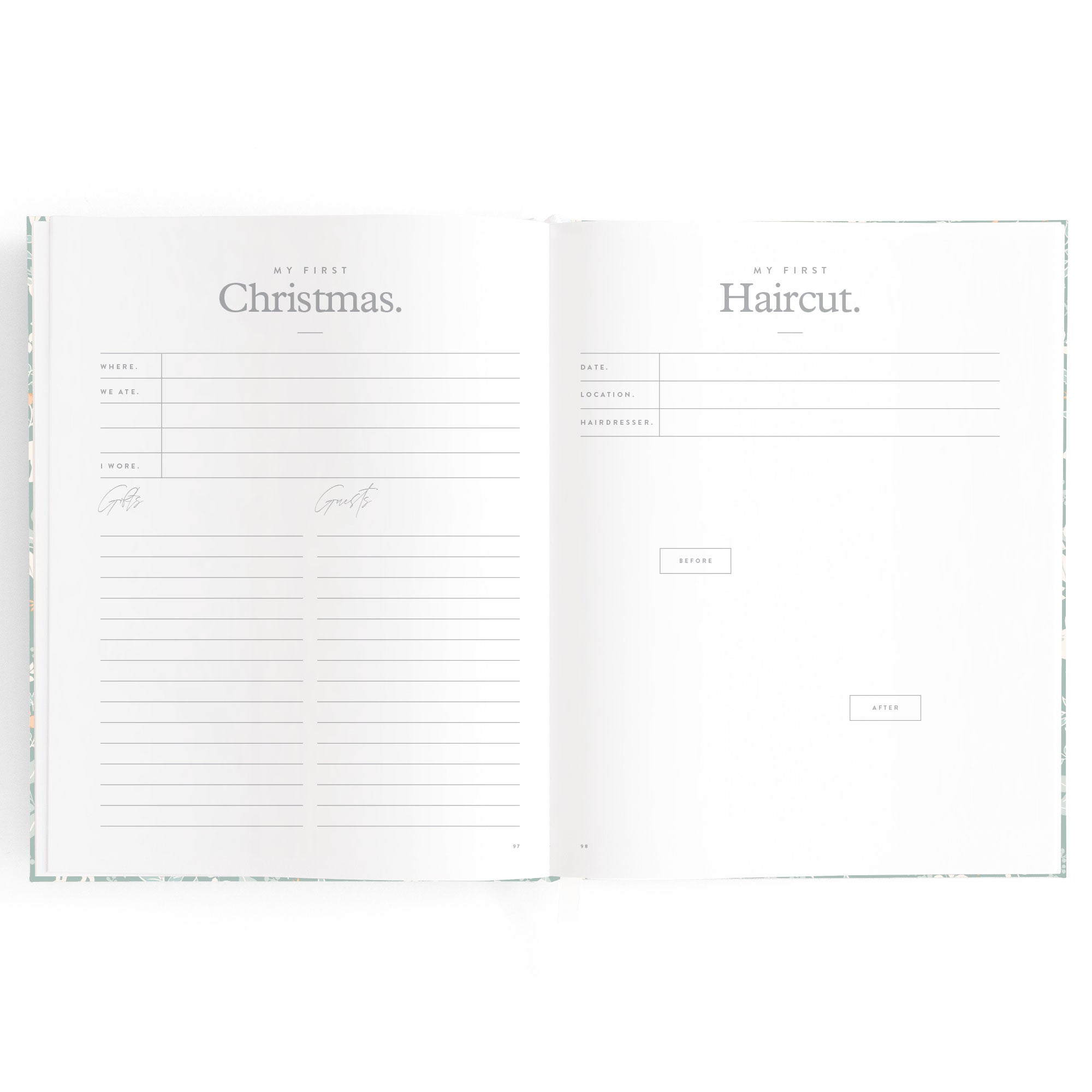 Baby Book Forest Friends Sage Boxed