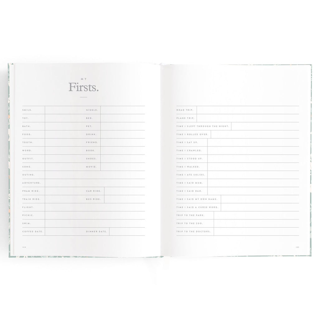 Baby Book Forest Friends Sage Boxed