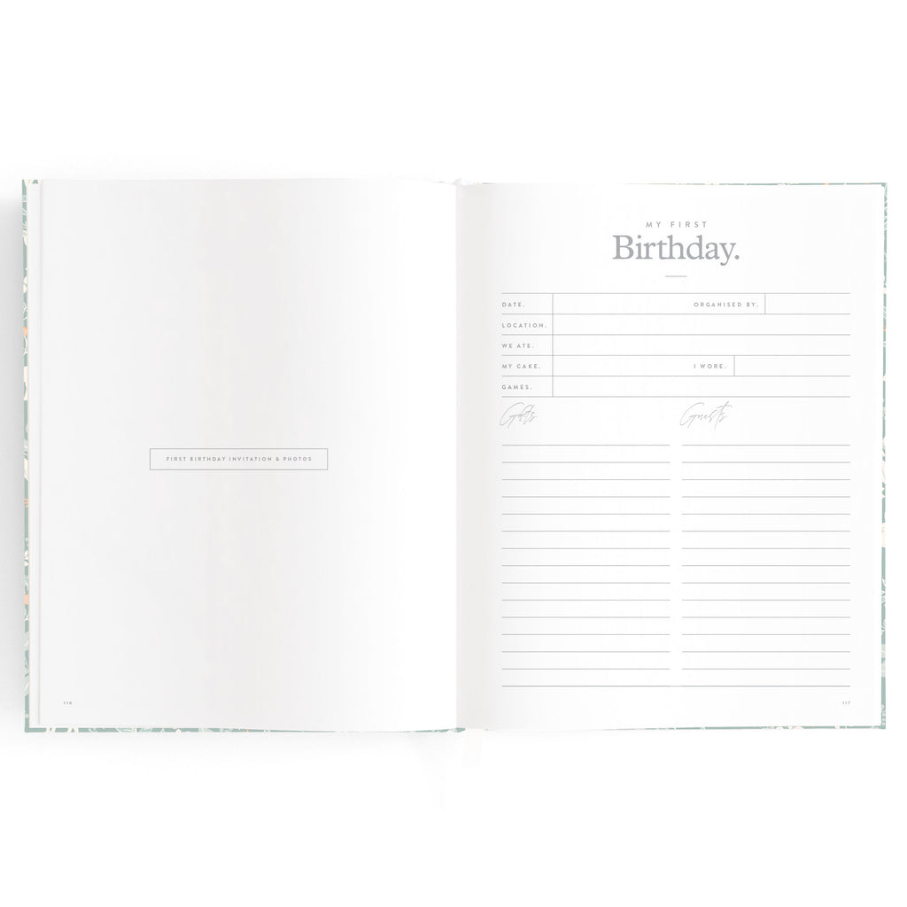 Baby Book Forest Friends Sage Boxed