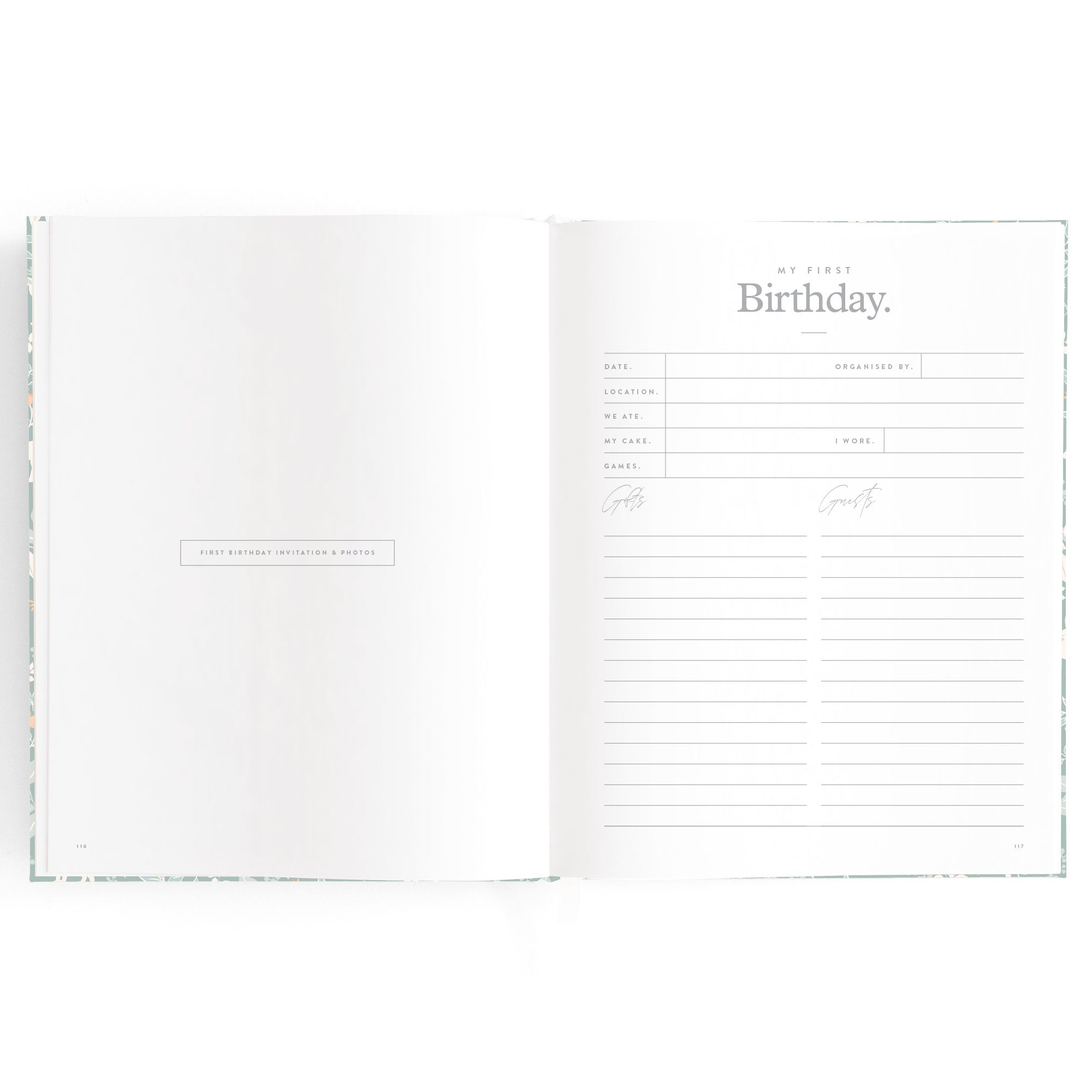 Baby Book Forest Friends Sage Boxed